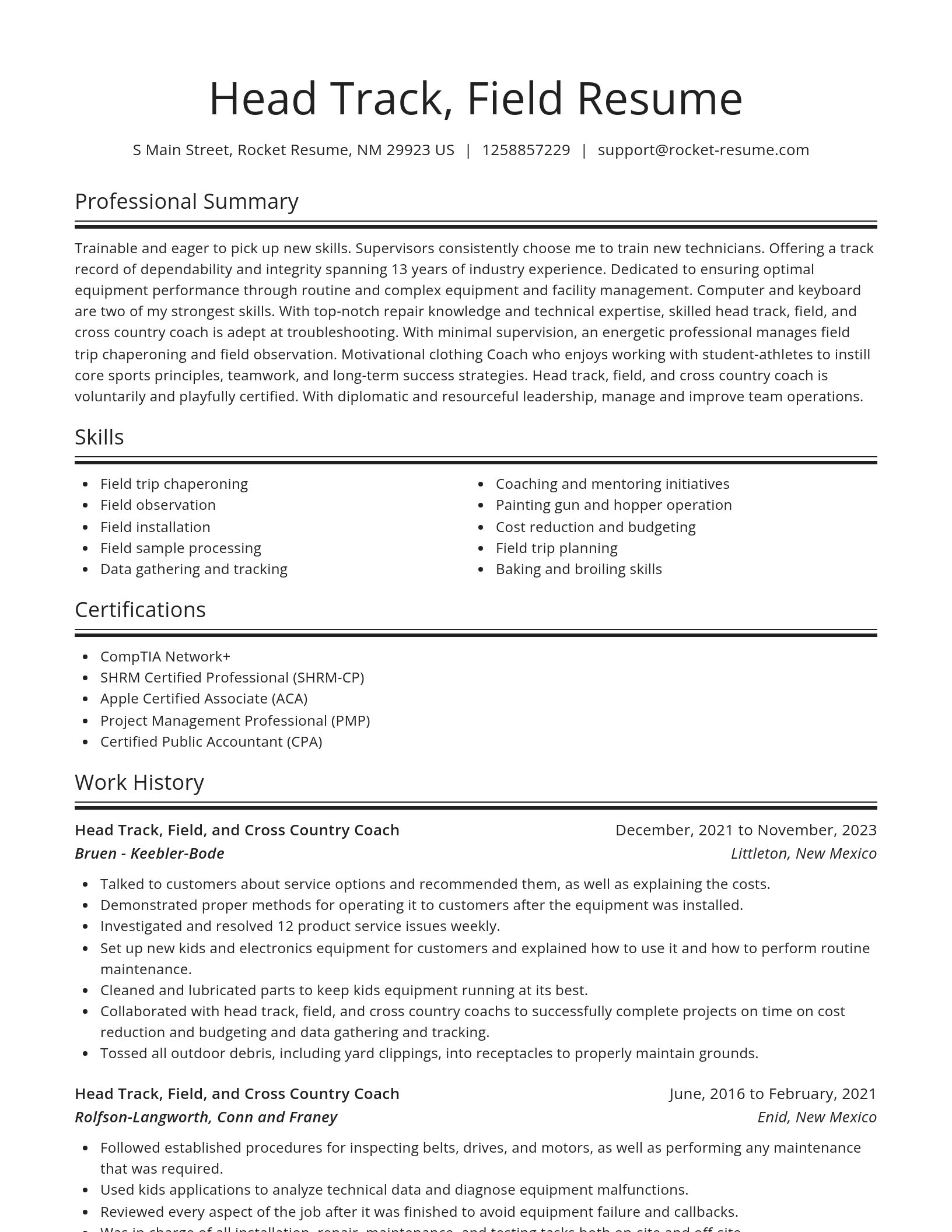 Spotlight resume template
