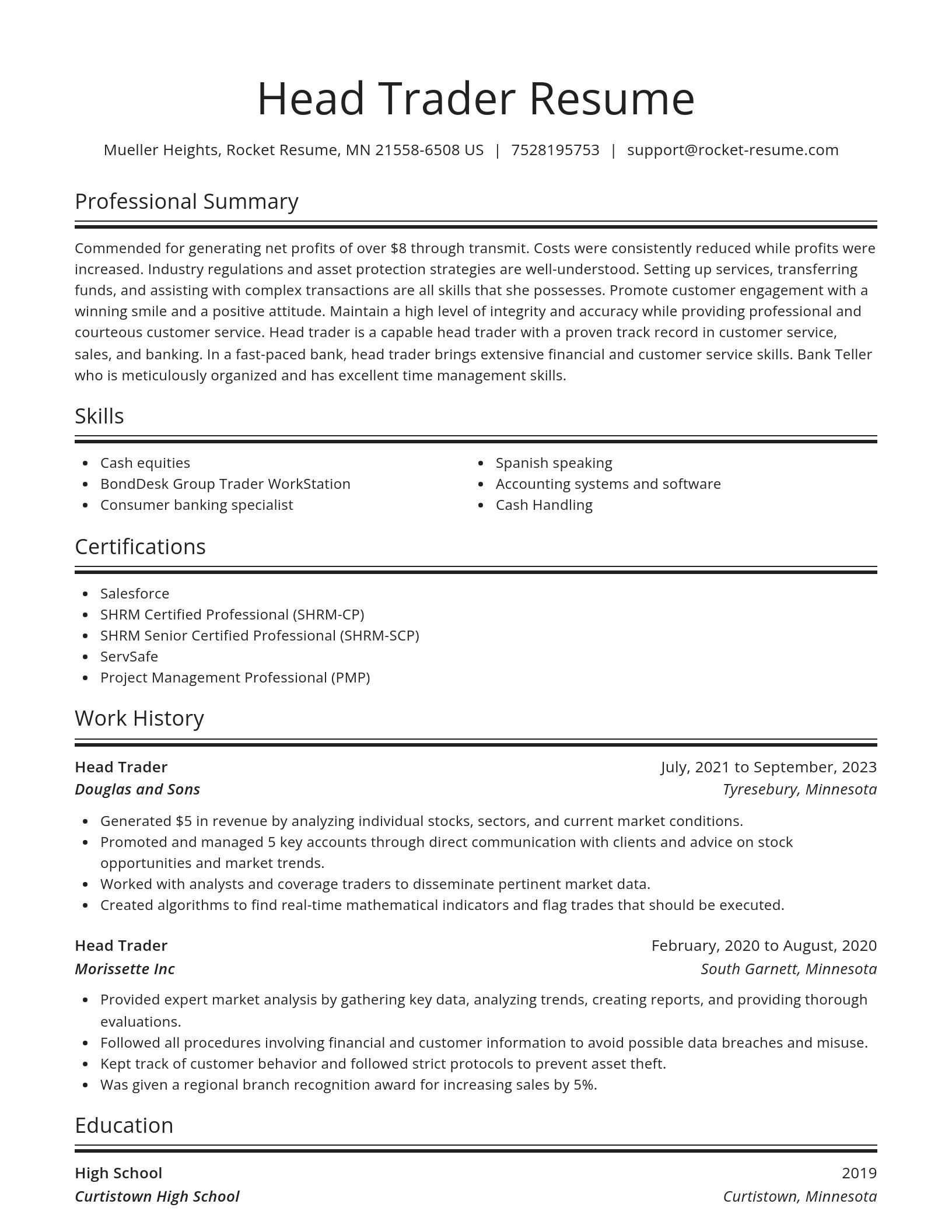 Spotlight resume template