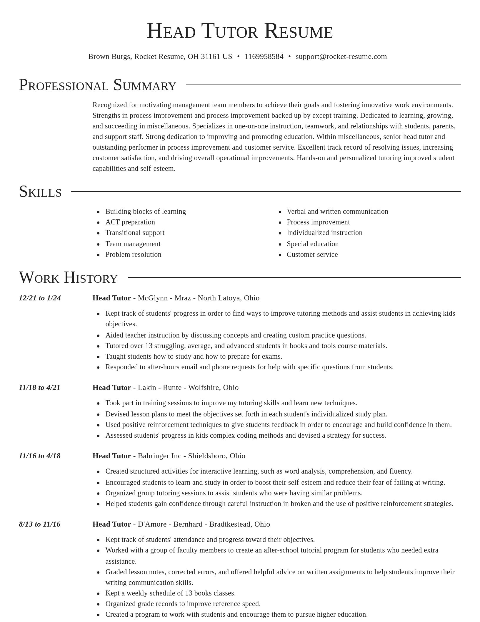 Director resume template