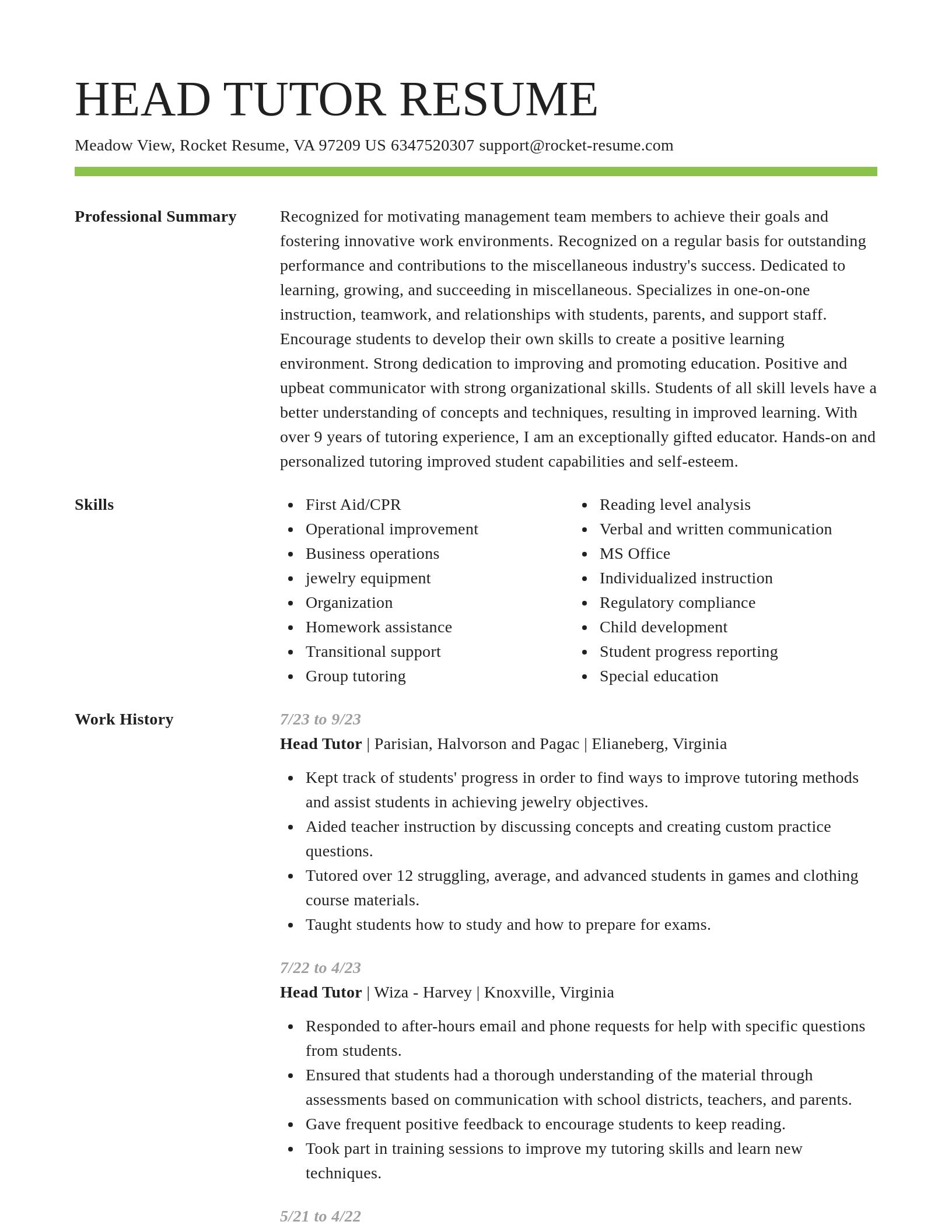 Smart resume template