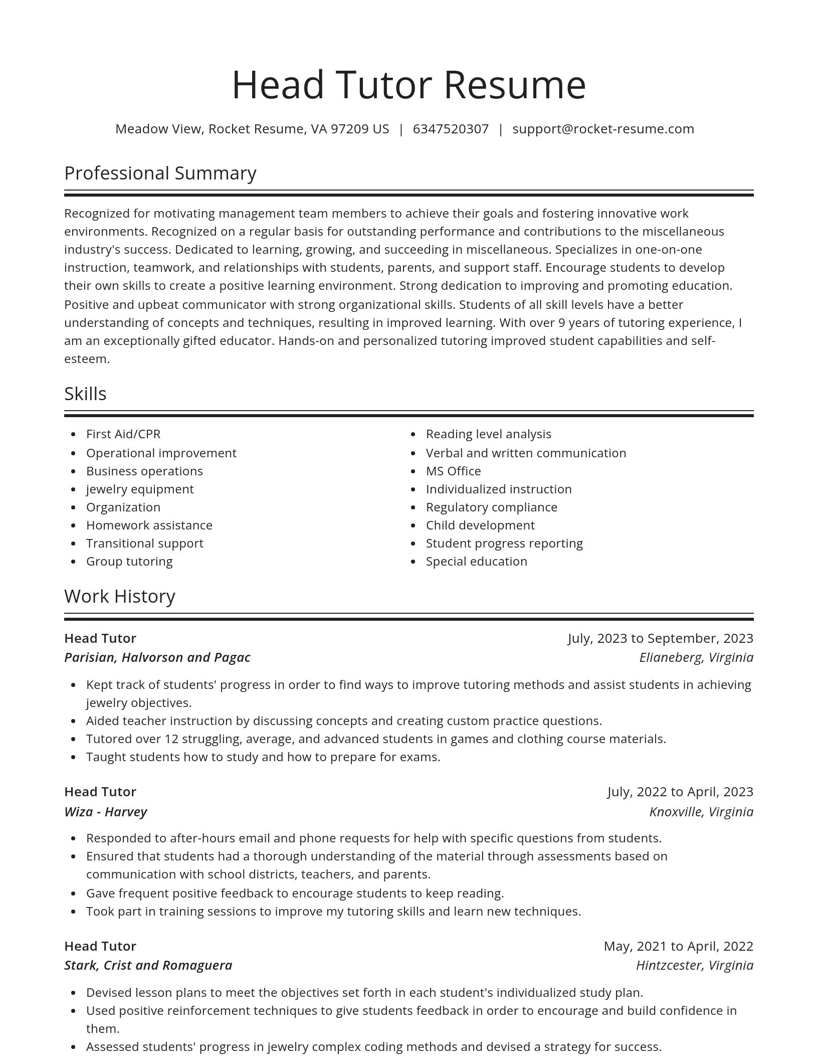 Spotlight resume template