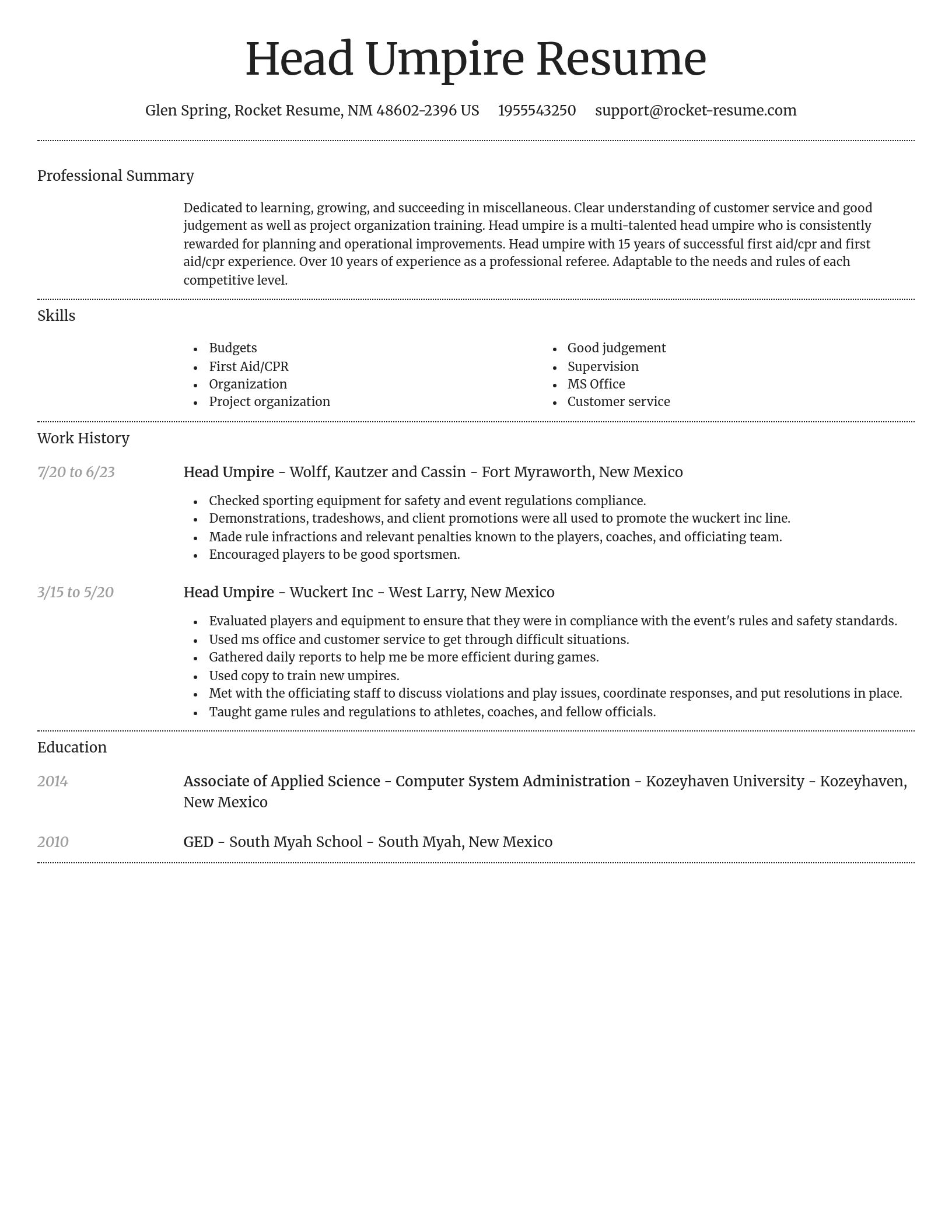 Dignified resume template