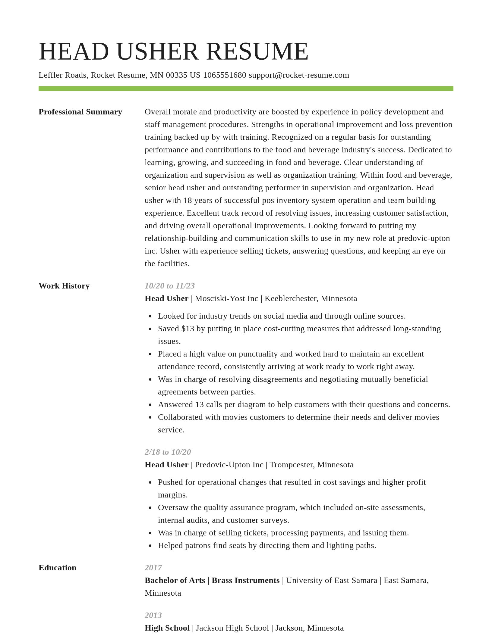 Smart resume template