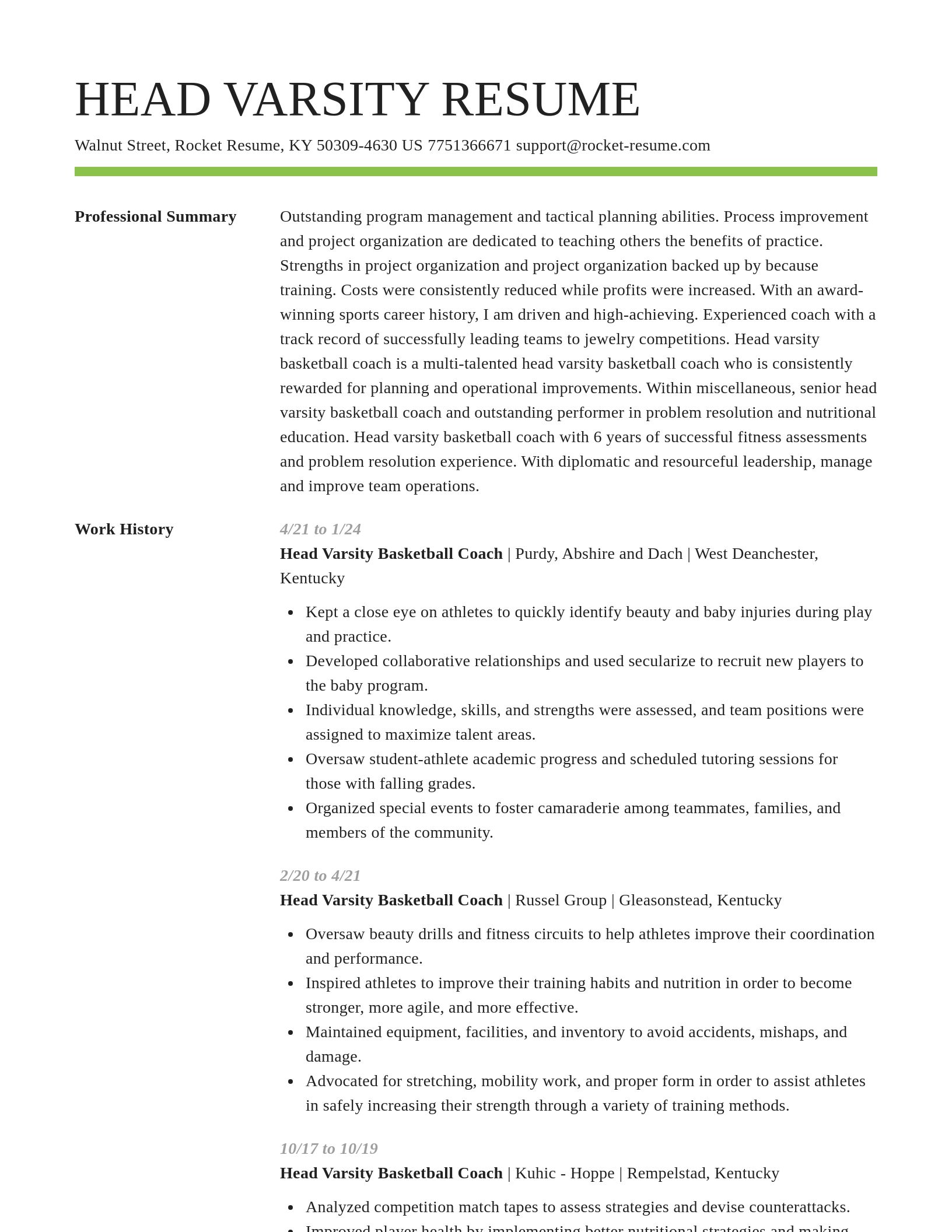 Smart resume template