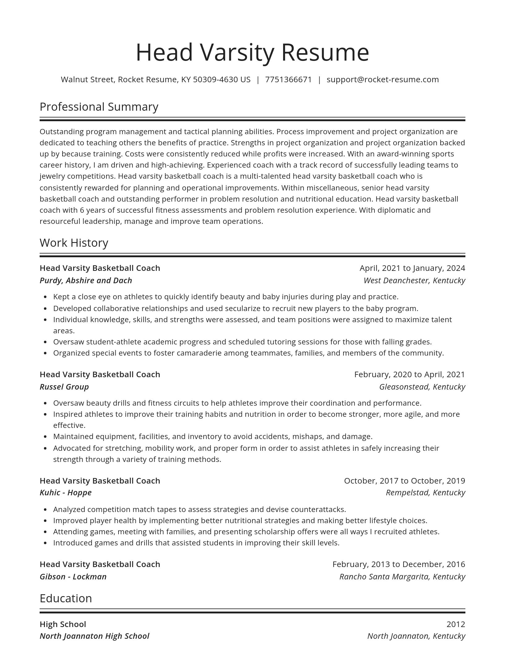 Spotlight resume template