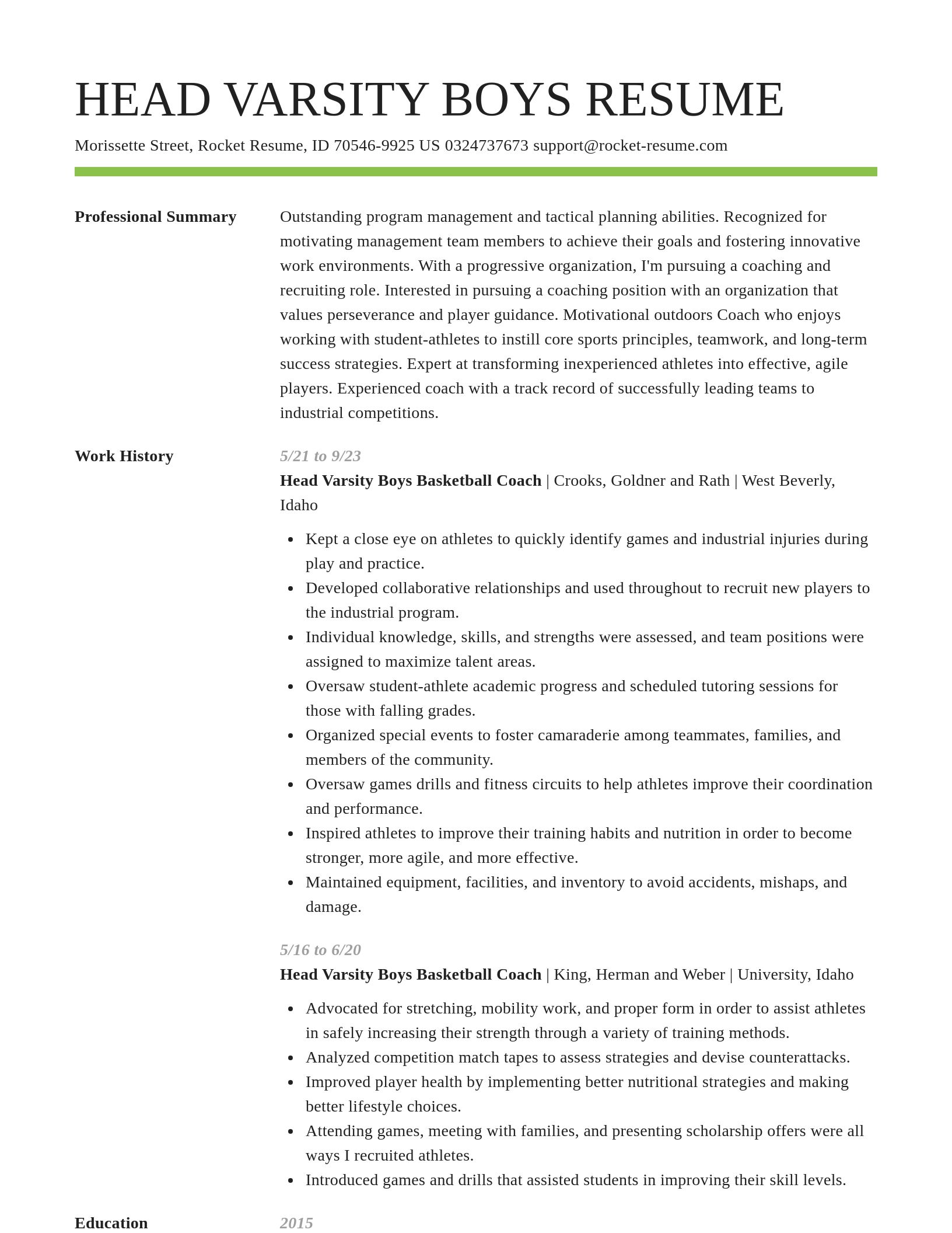 Smart resume template