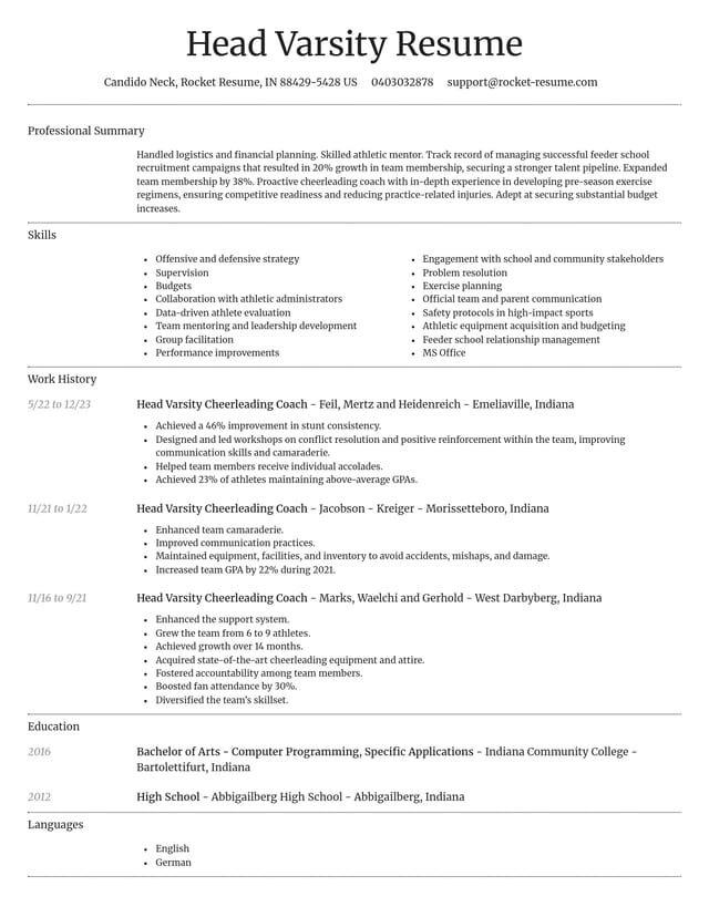Dignified resume template