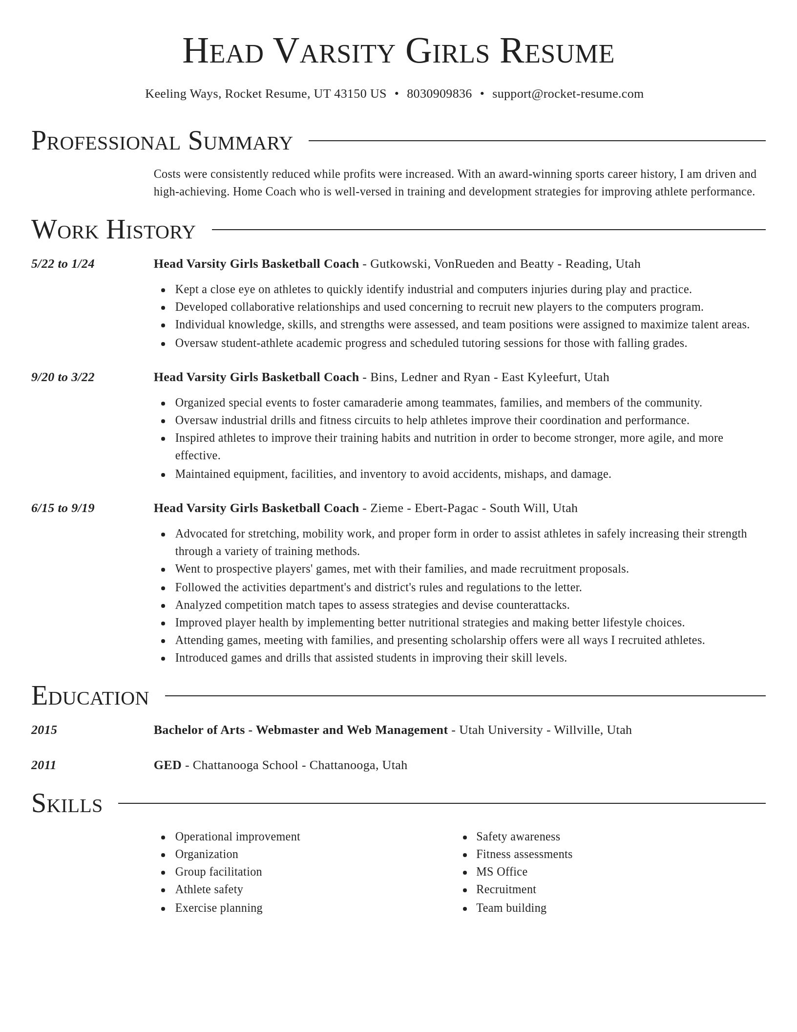 Director resume template