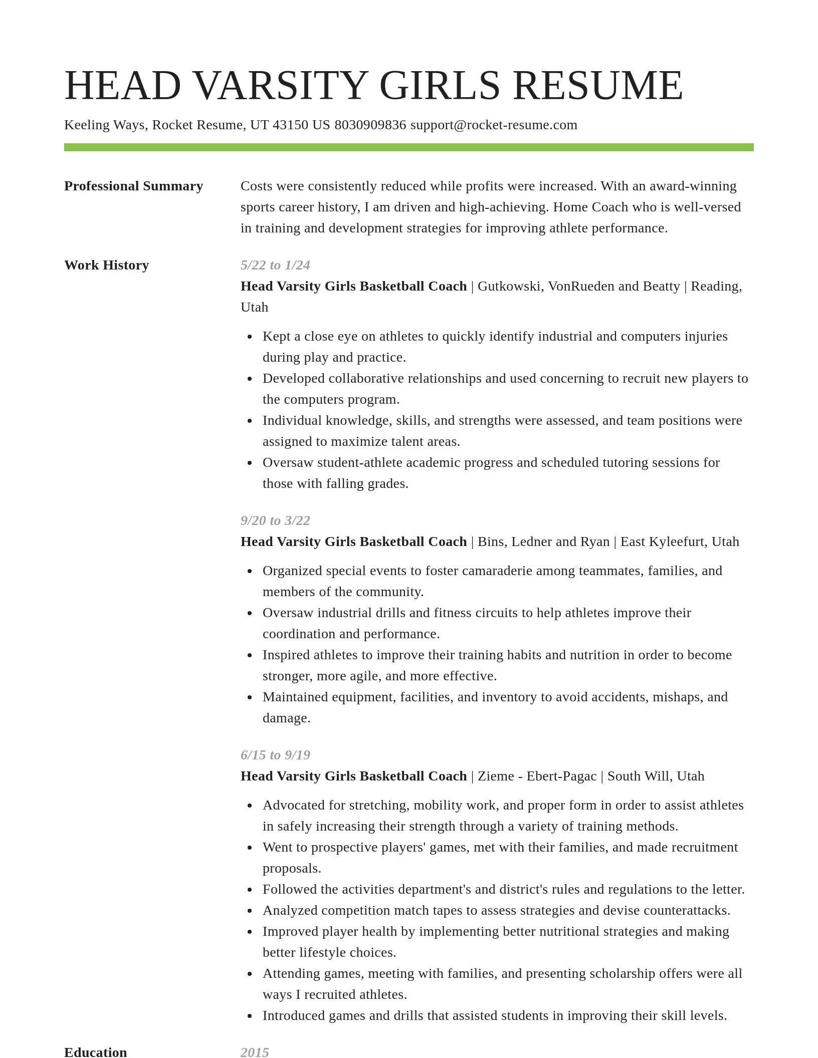 Smart resume template