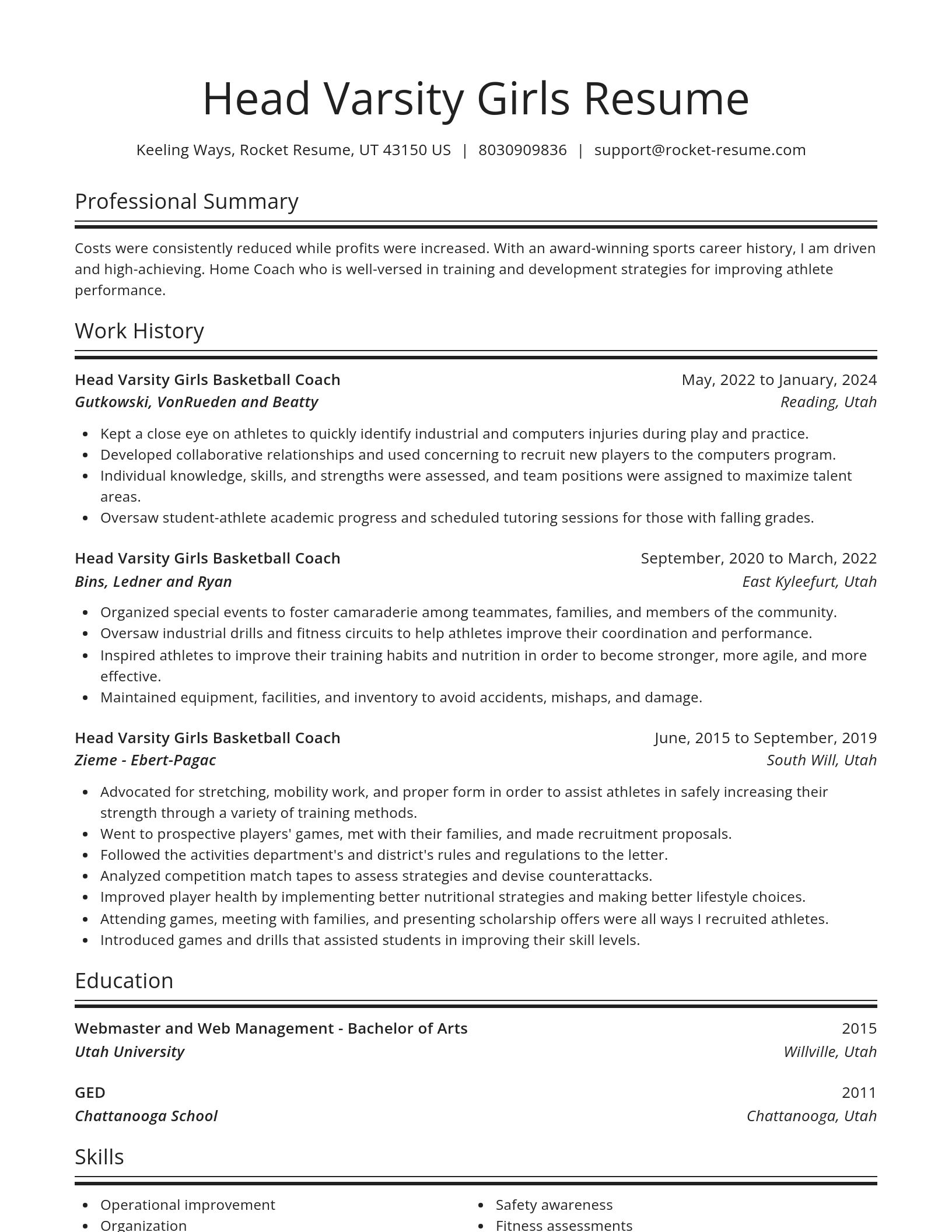 Spotlight resume template
