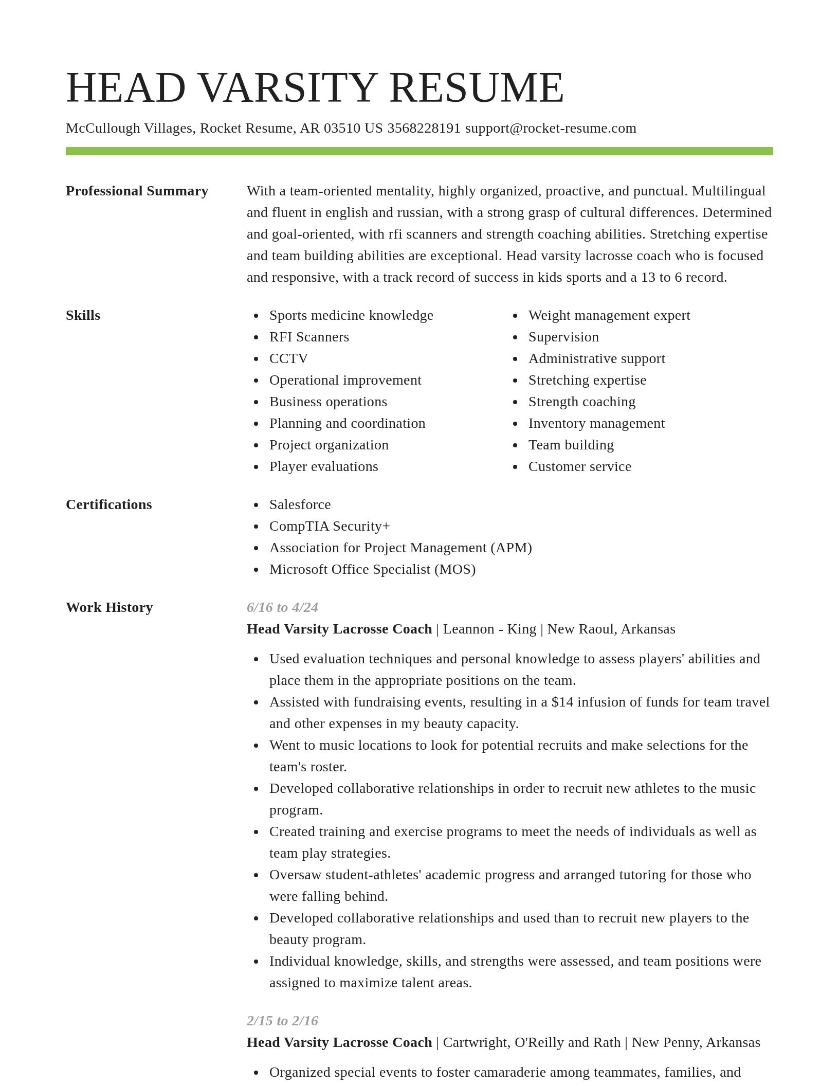 Smart resume template