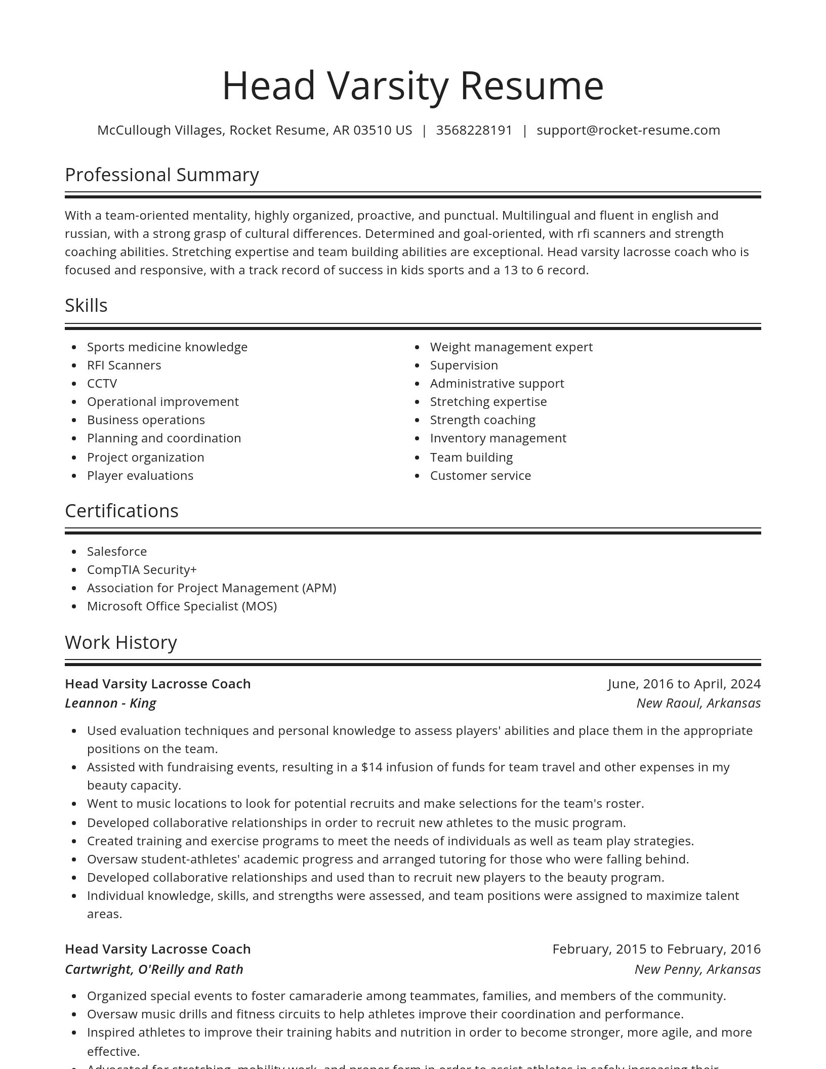 Spotlight resume template