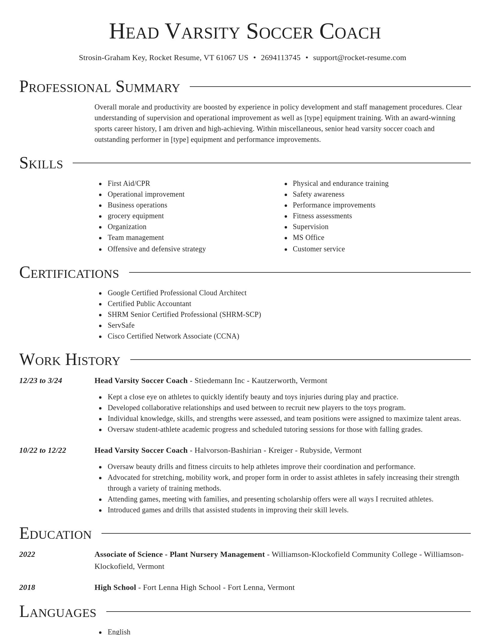 Director resume template