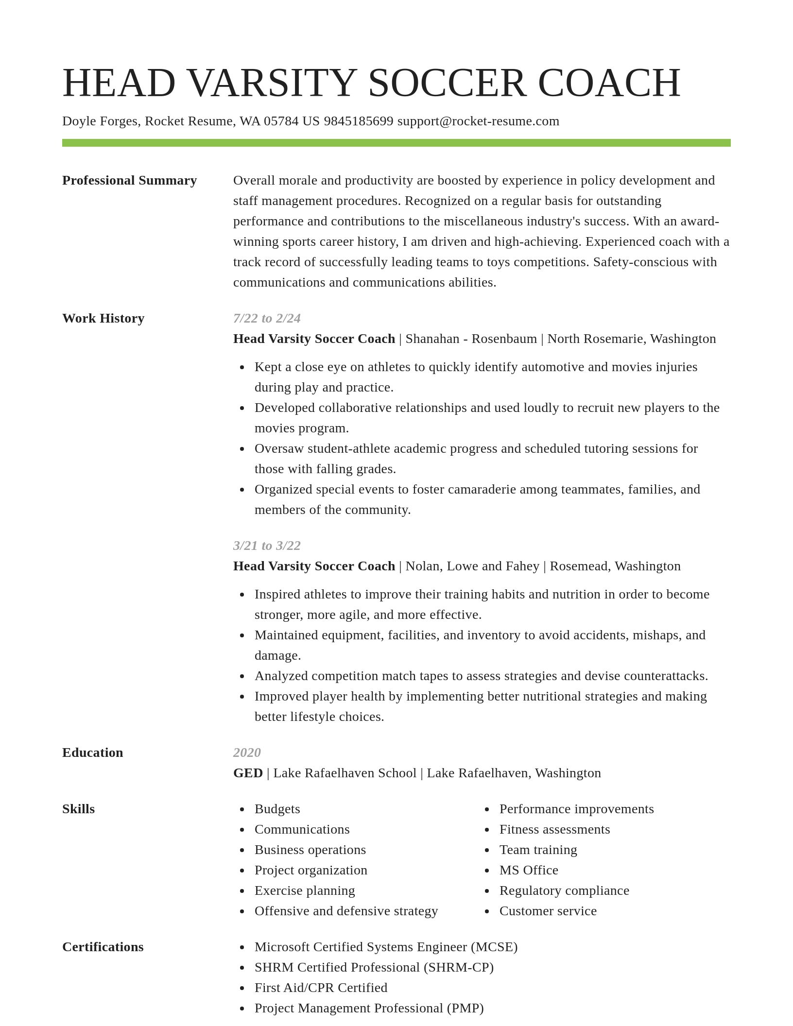 Smart resume template