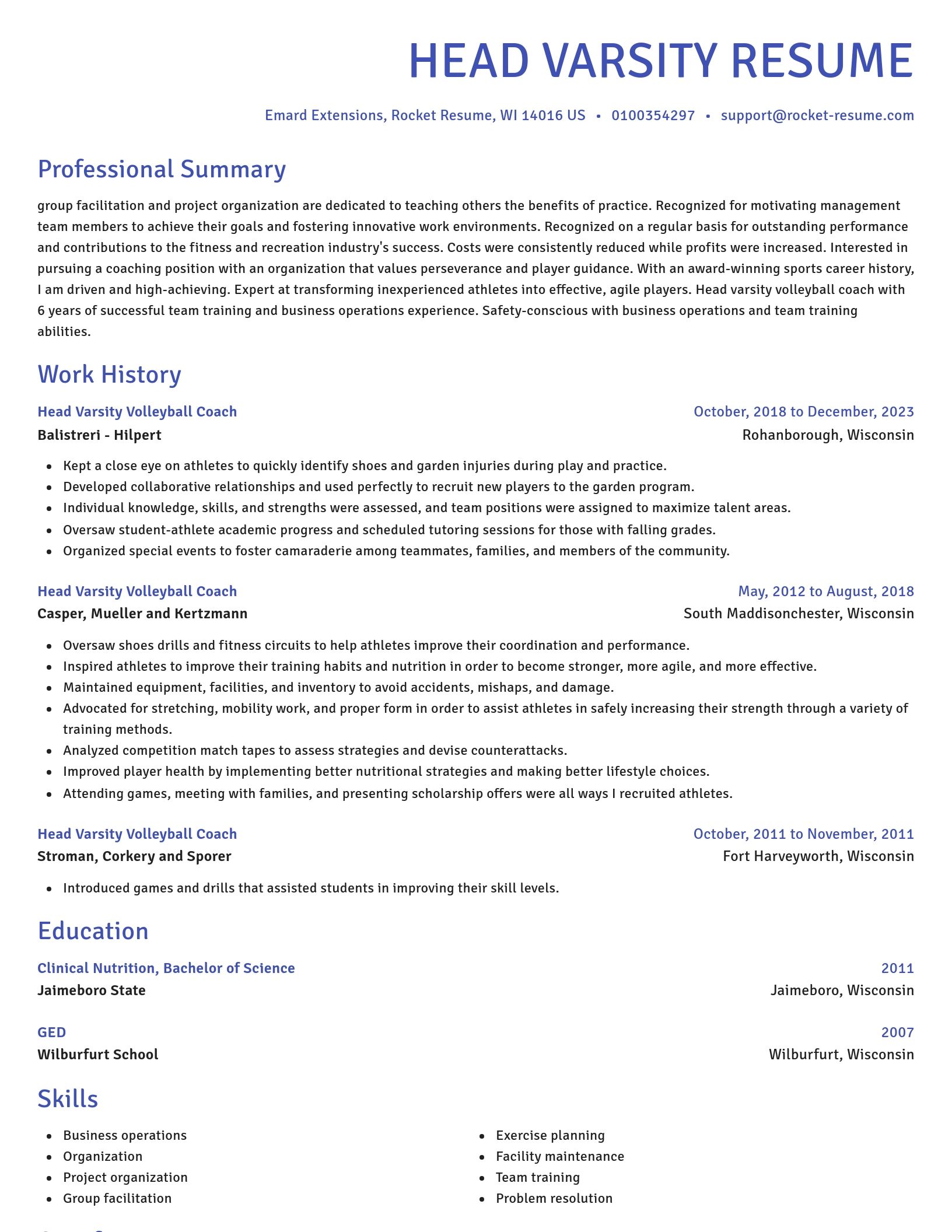 Novel resume template
