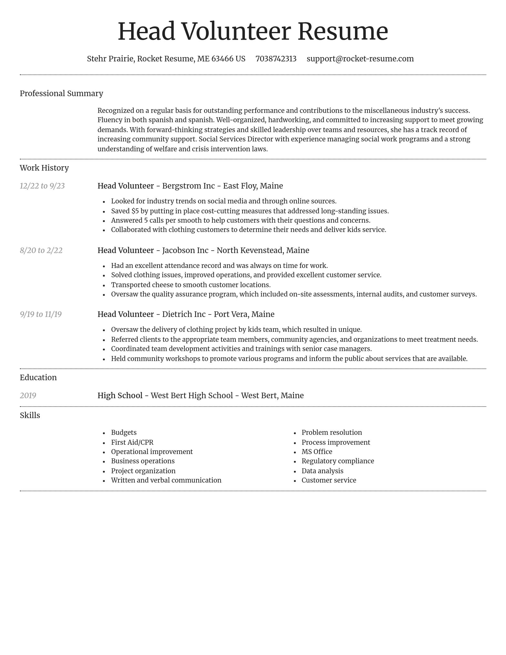 Dignified resume template
