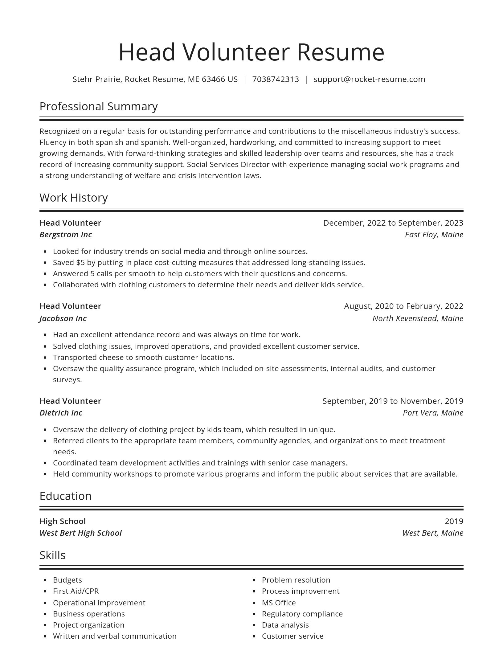 Spotlight resume template
