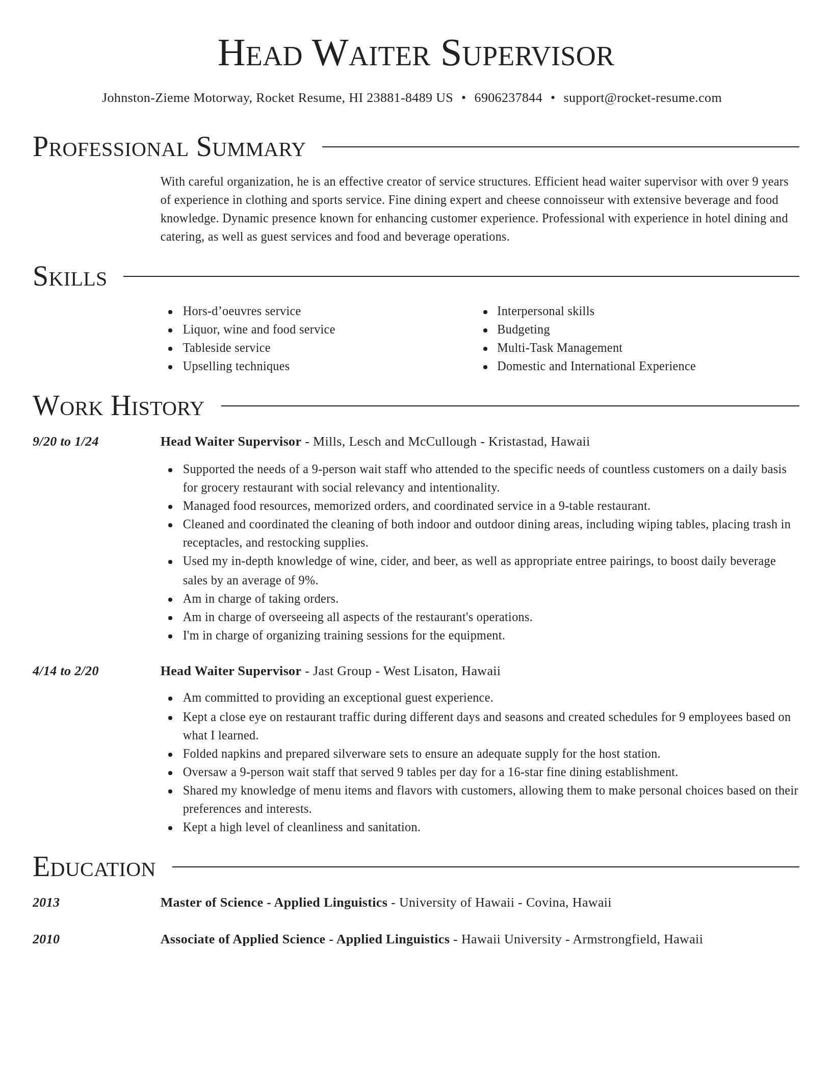 Director resume template