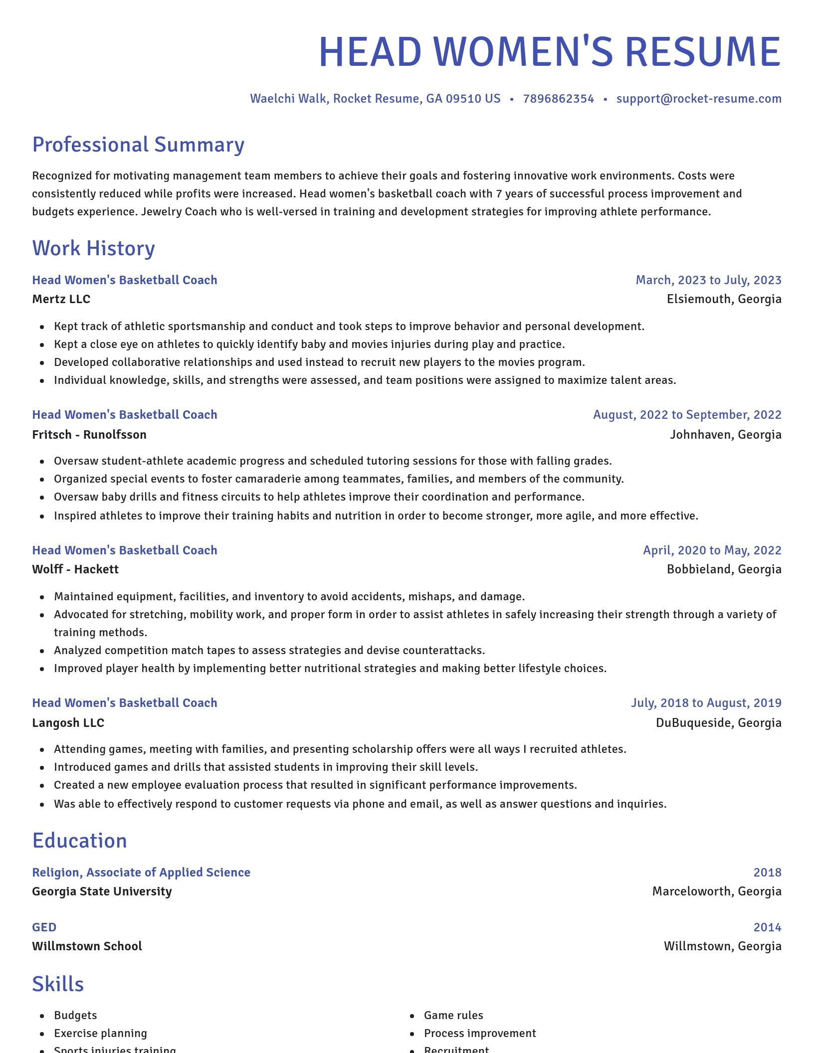 Novel resume template