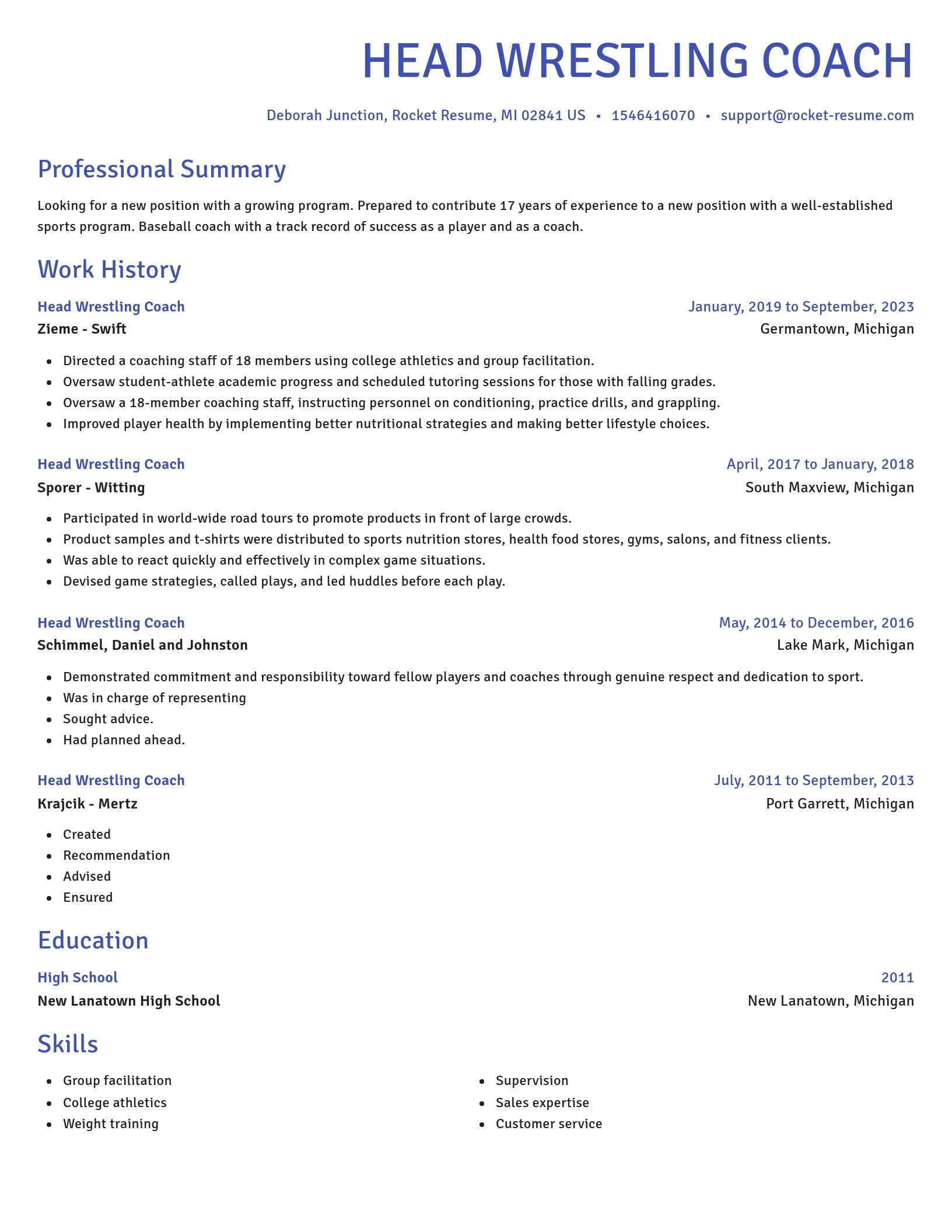 Novel resume template