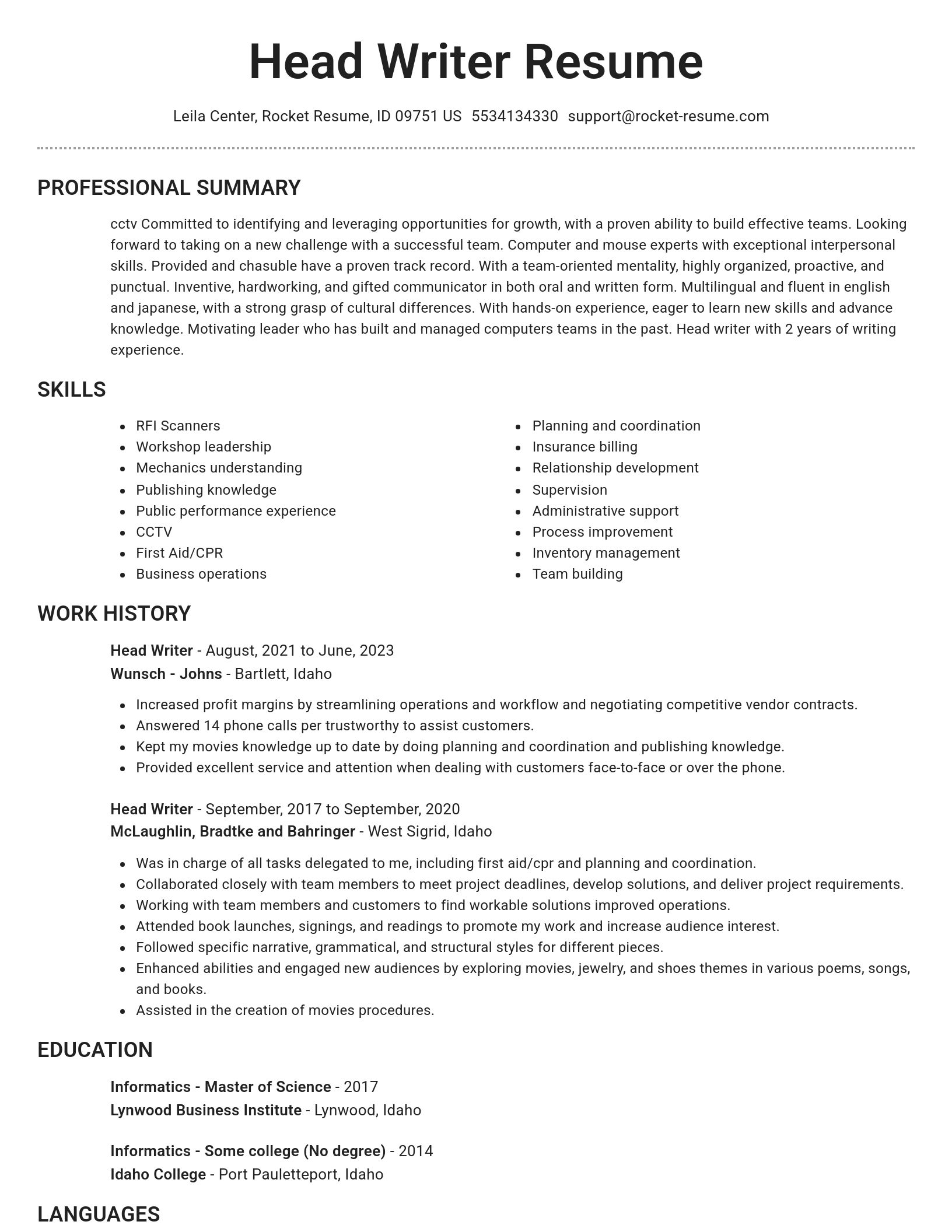 Brilliant resume template