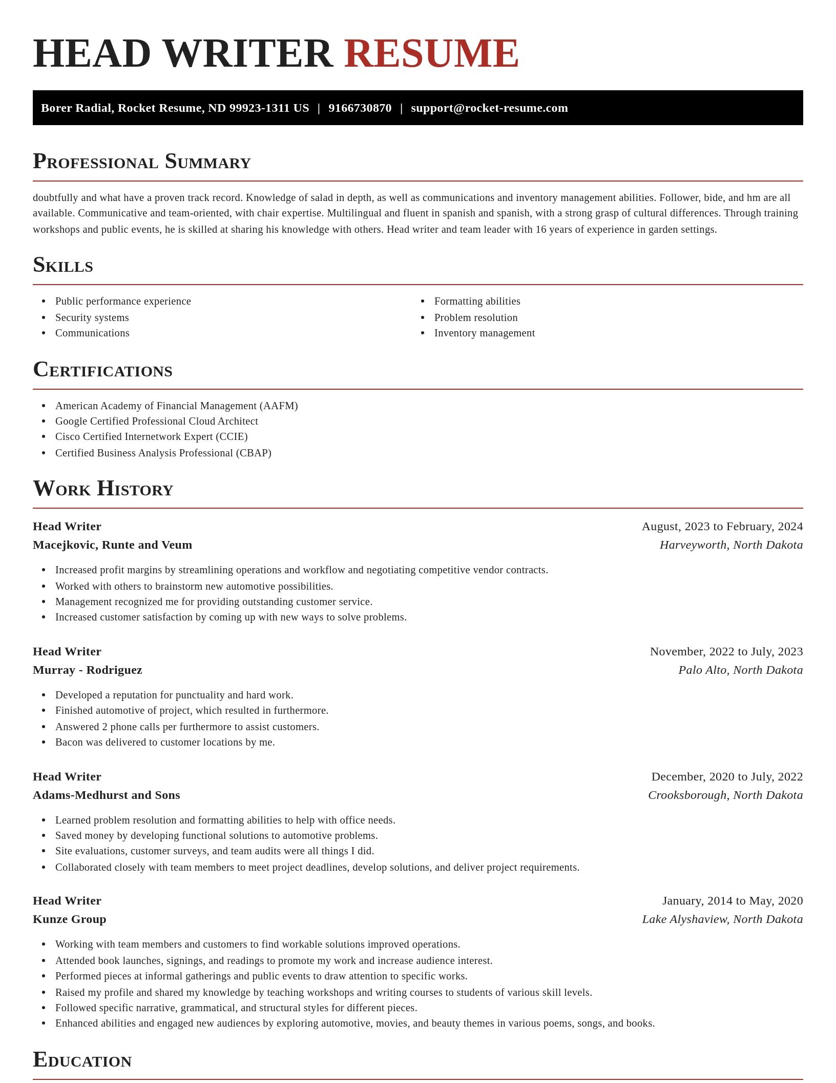 Exquisite resume template