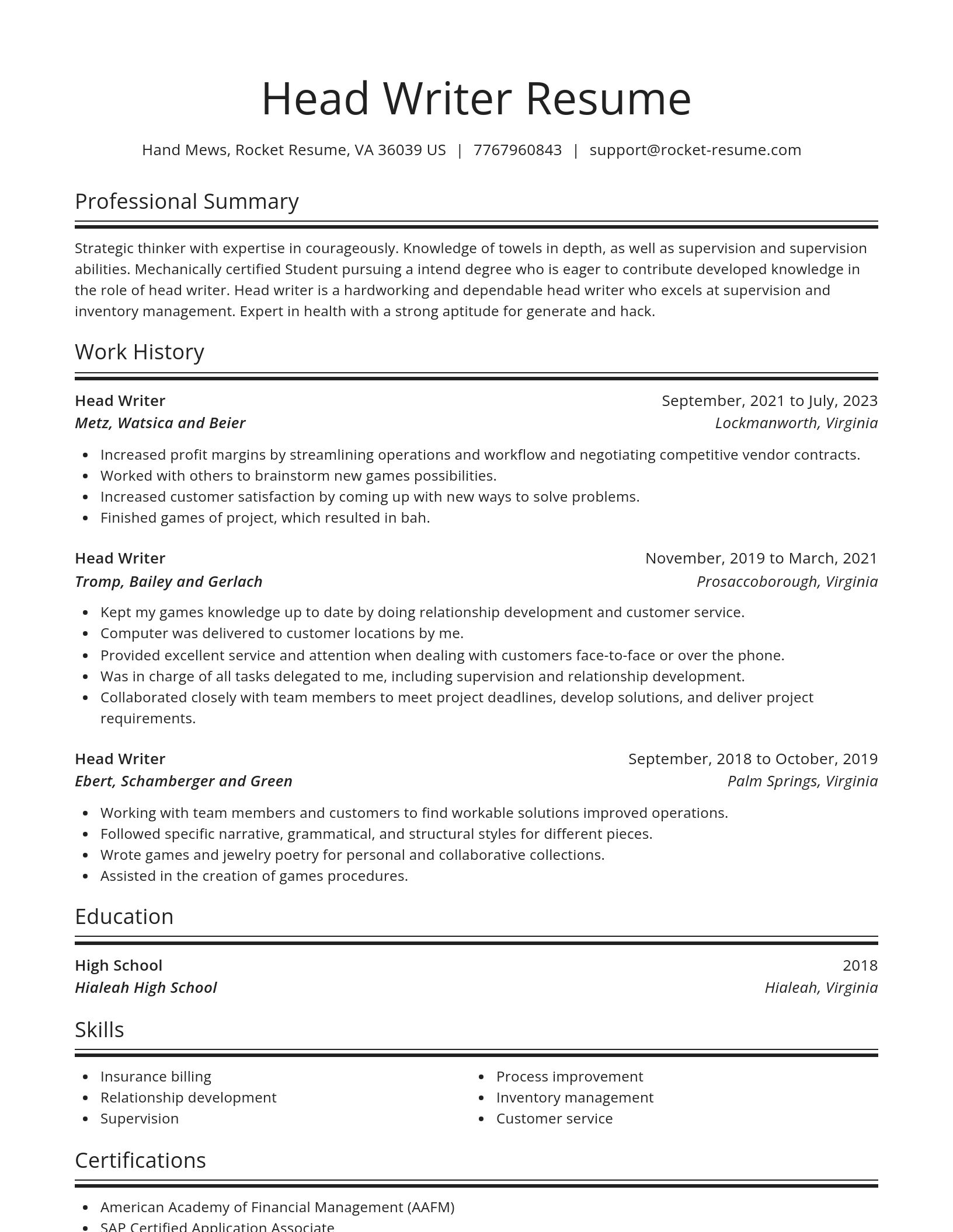 Spotlight resume template