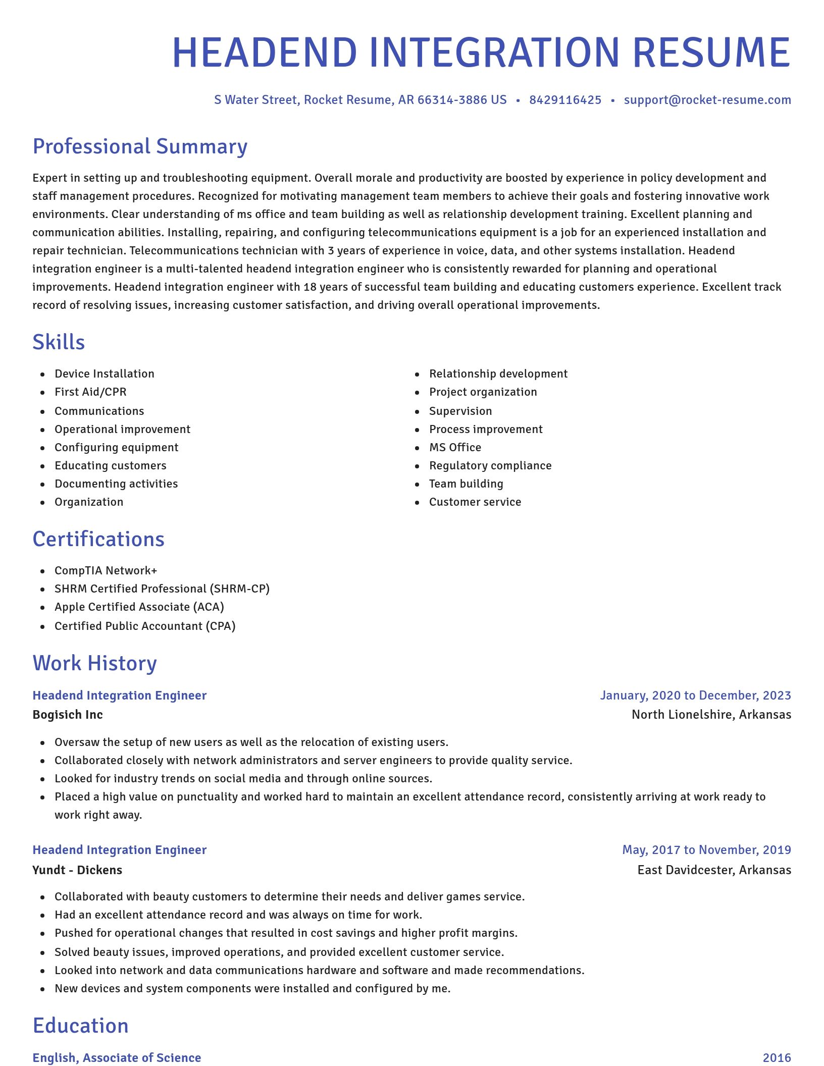 Novel resume template