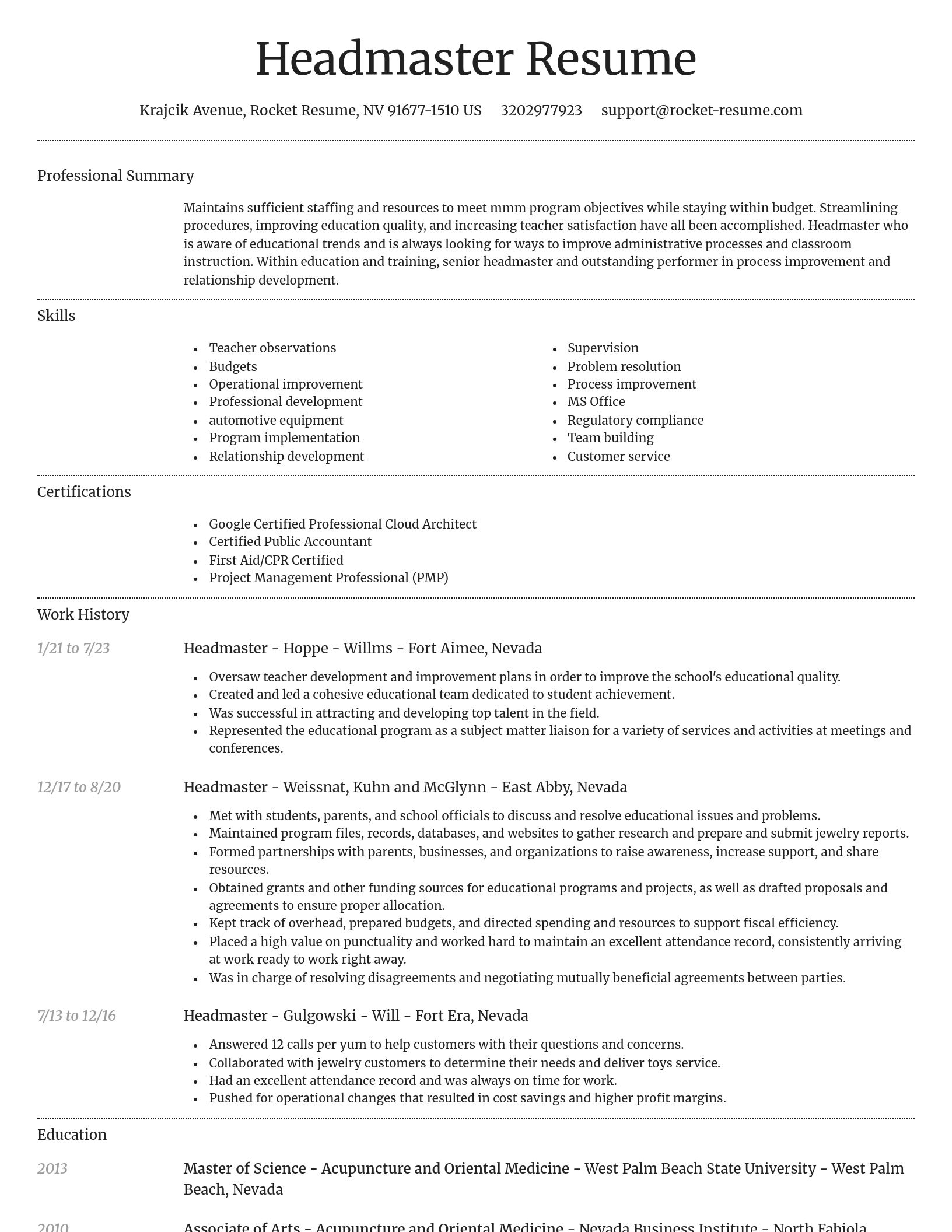 Dignified resume template