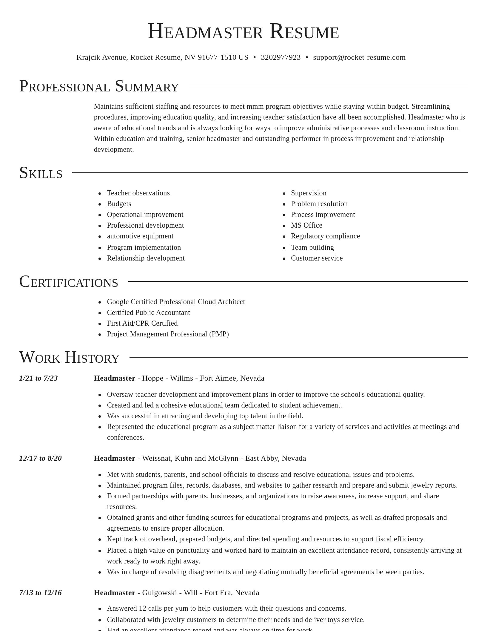 Director resume template