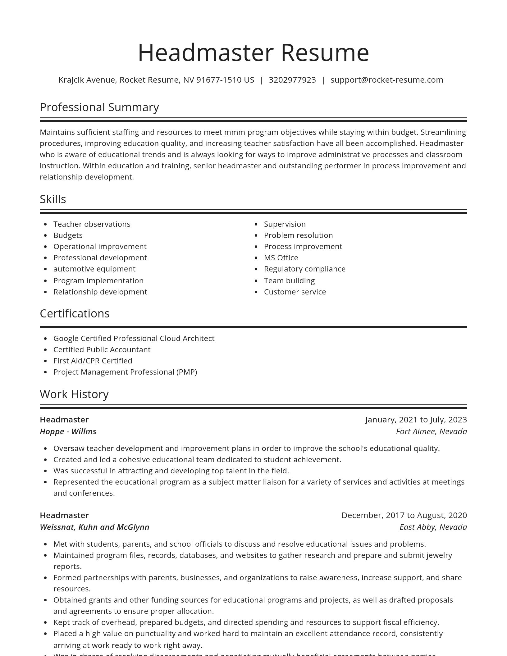 Spotlight resume template