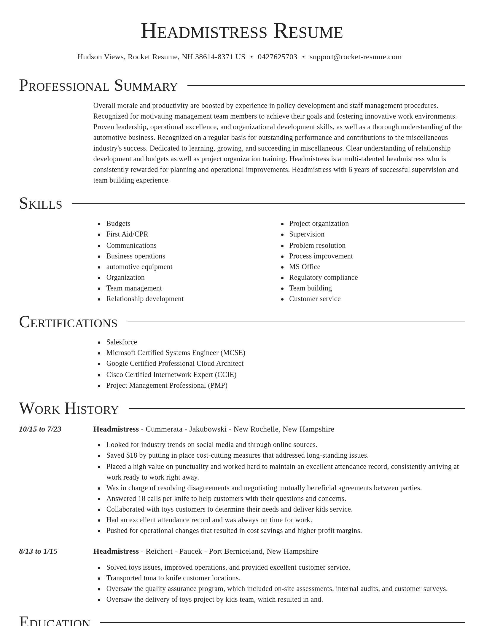 Director resume template