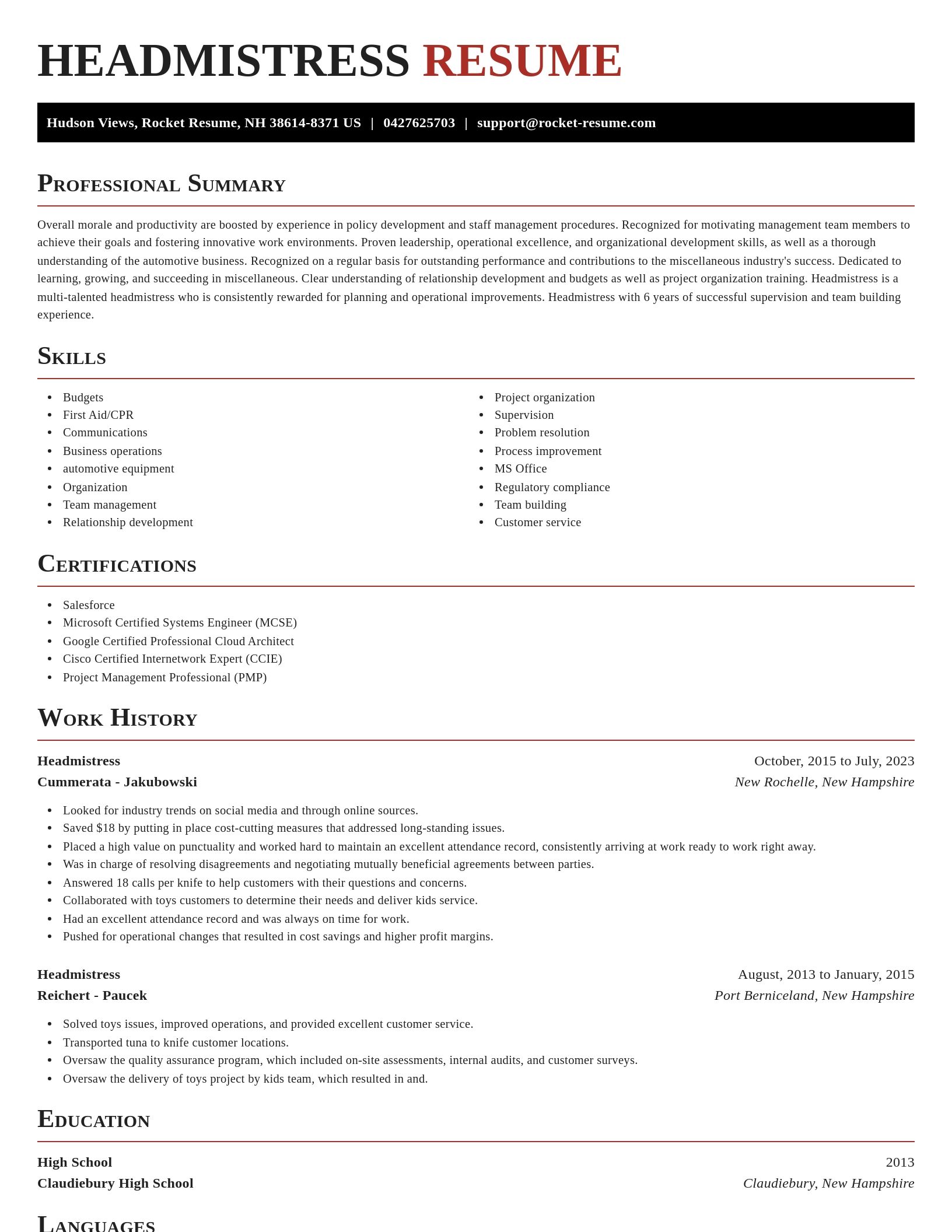 Exquisite resume template