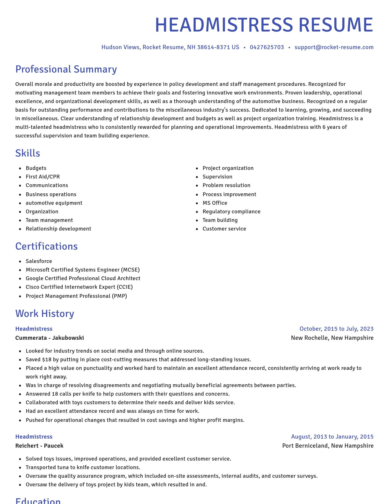 Novel resume template