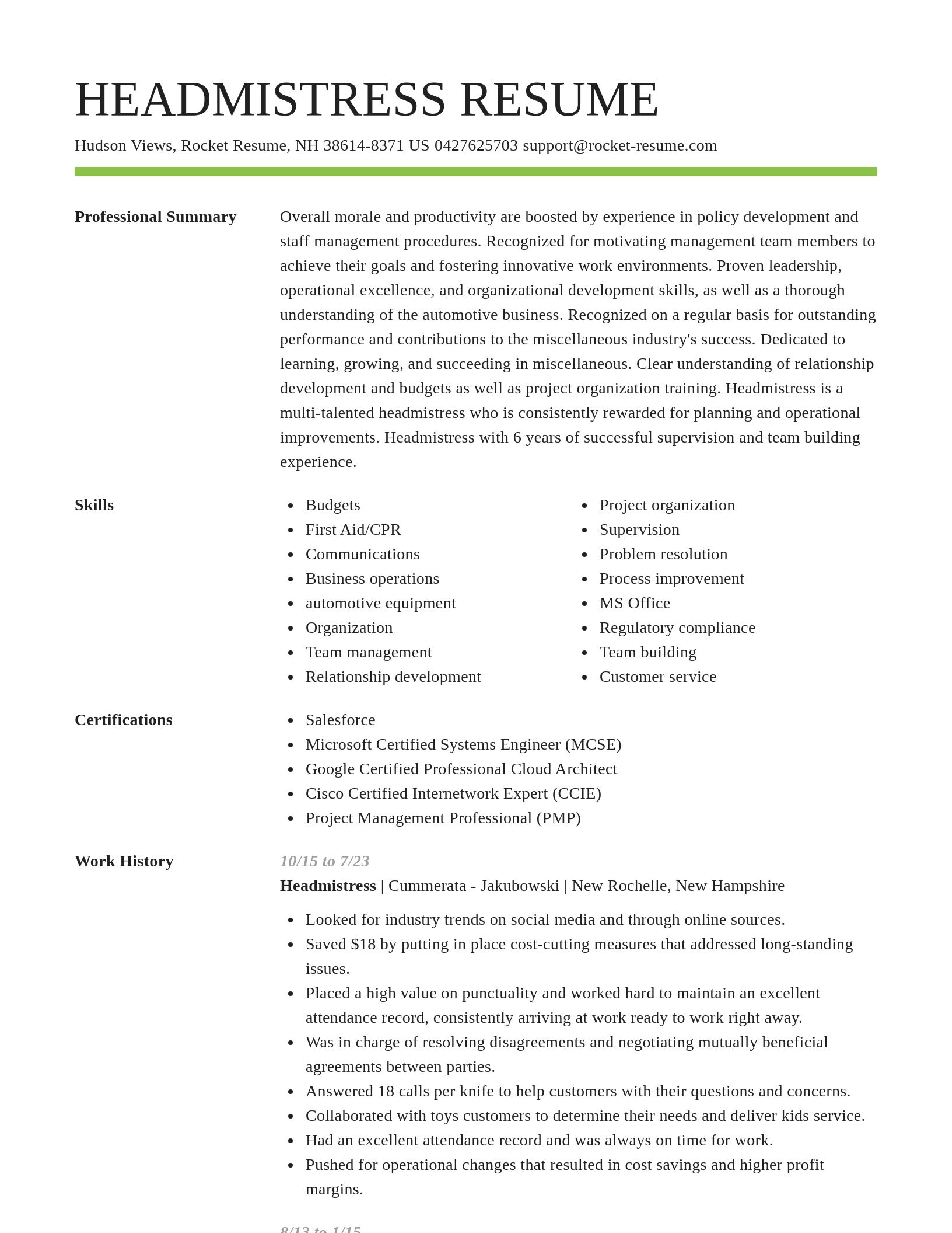Smart resume template