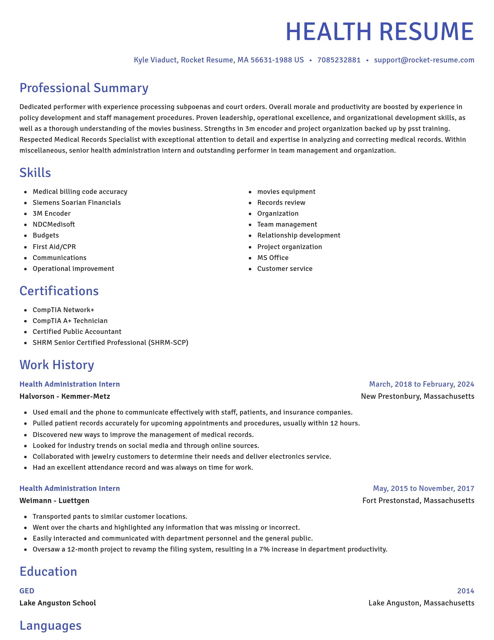 Novel resume template