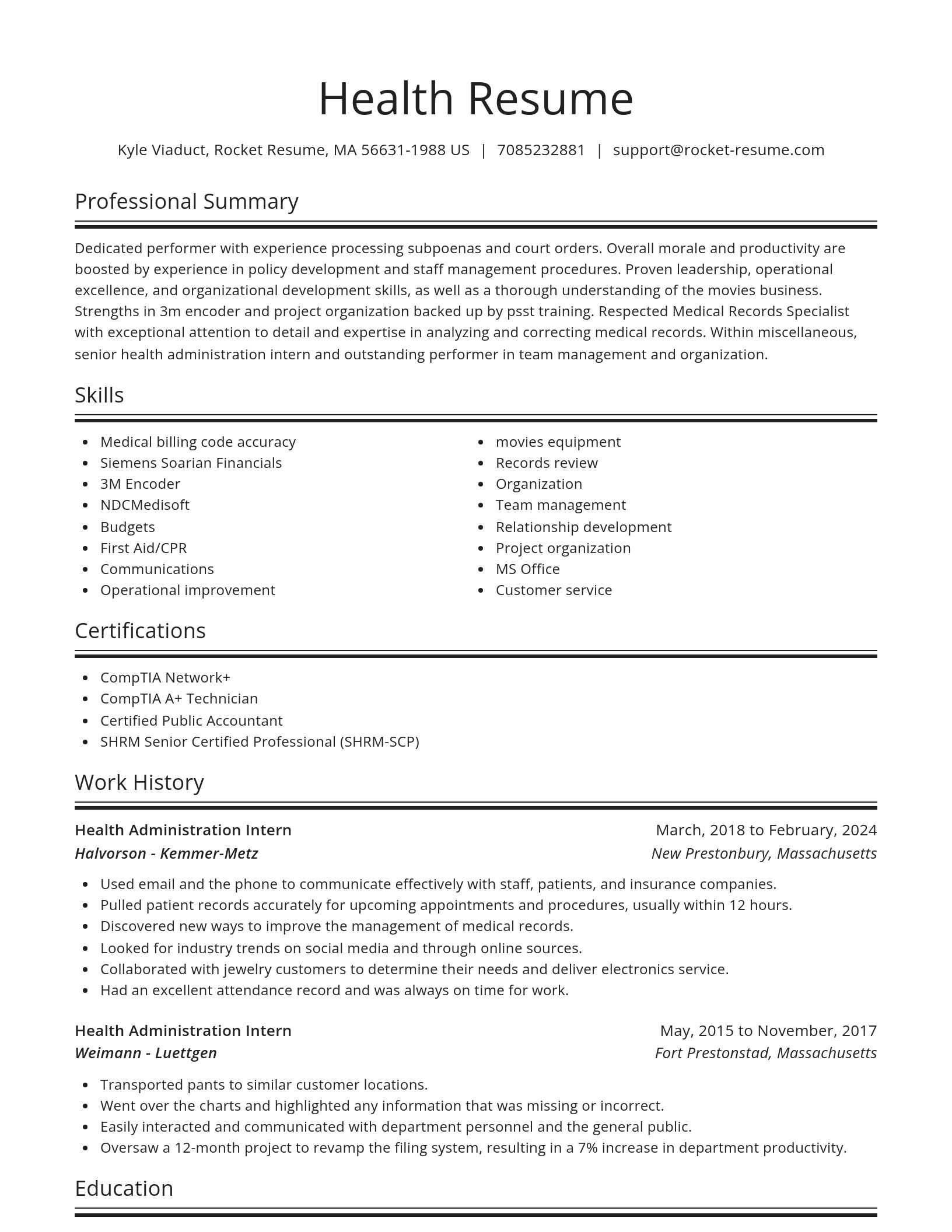 Spotlight resume template