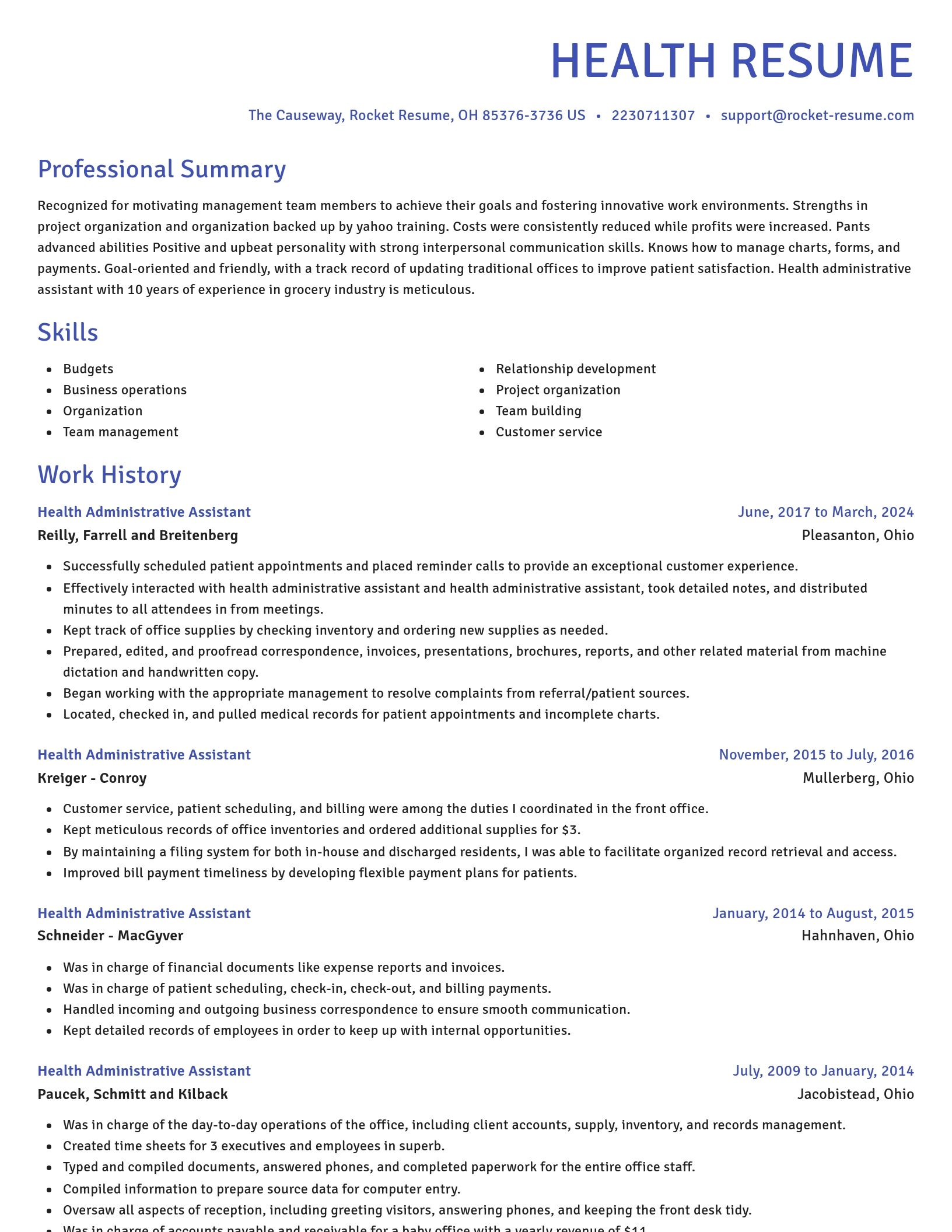 Novel resume template