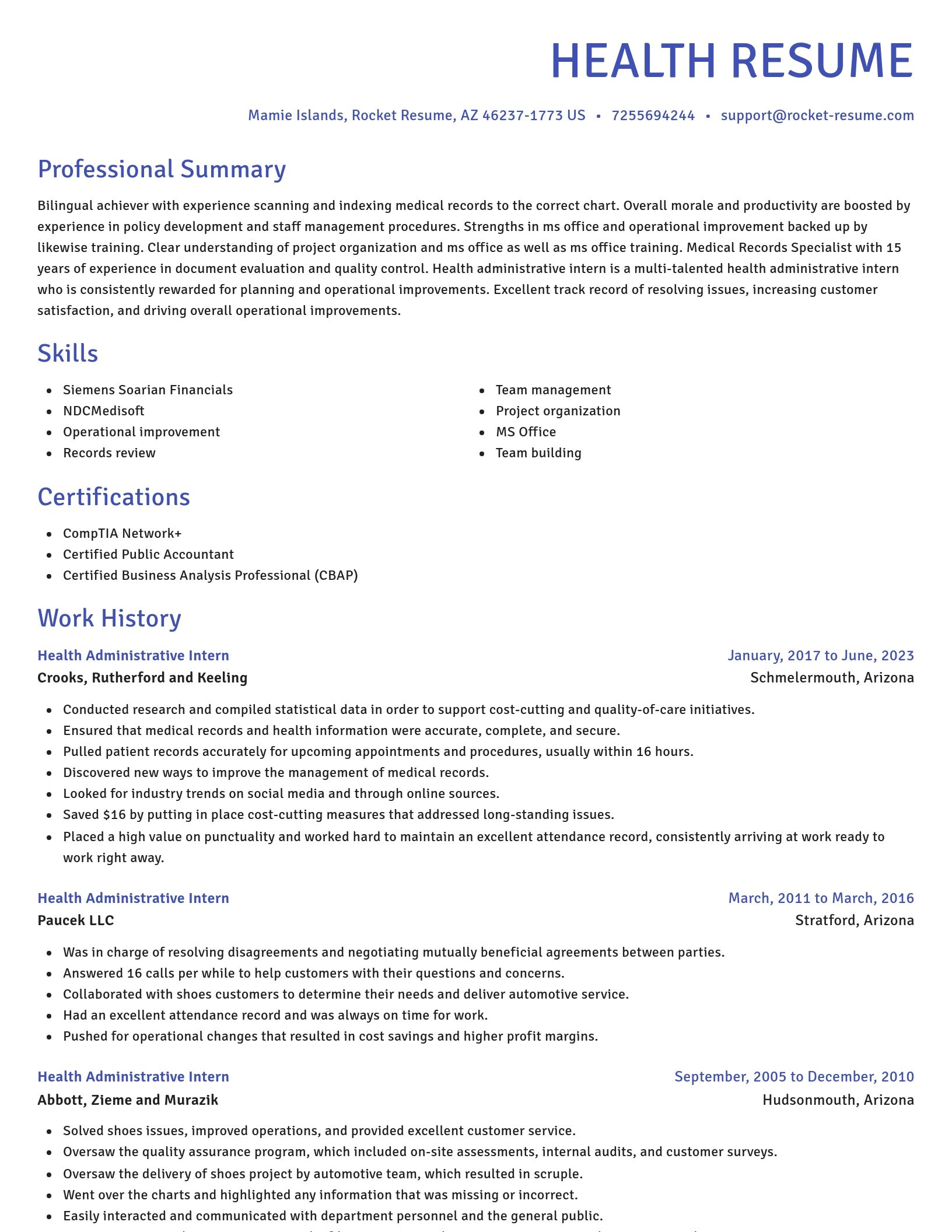 Novel resume template