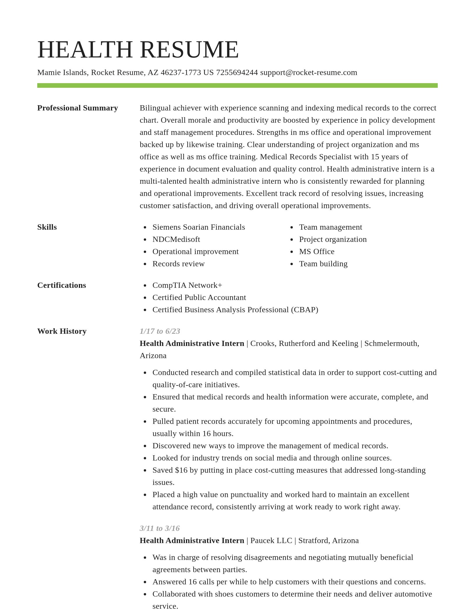 Smart resume template