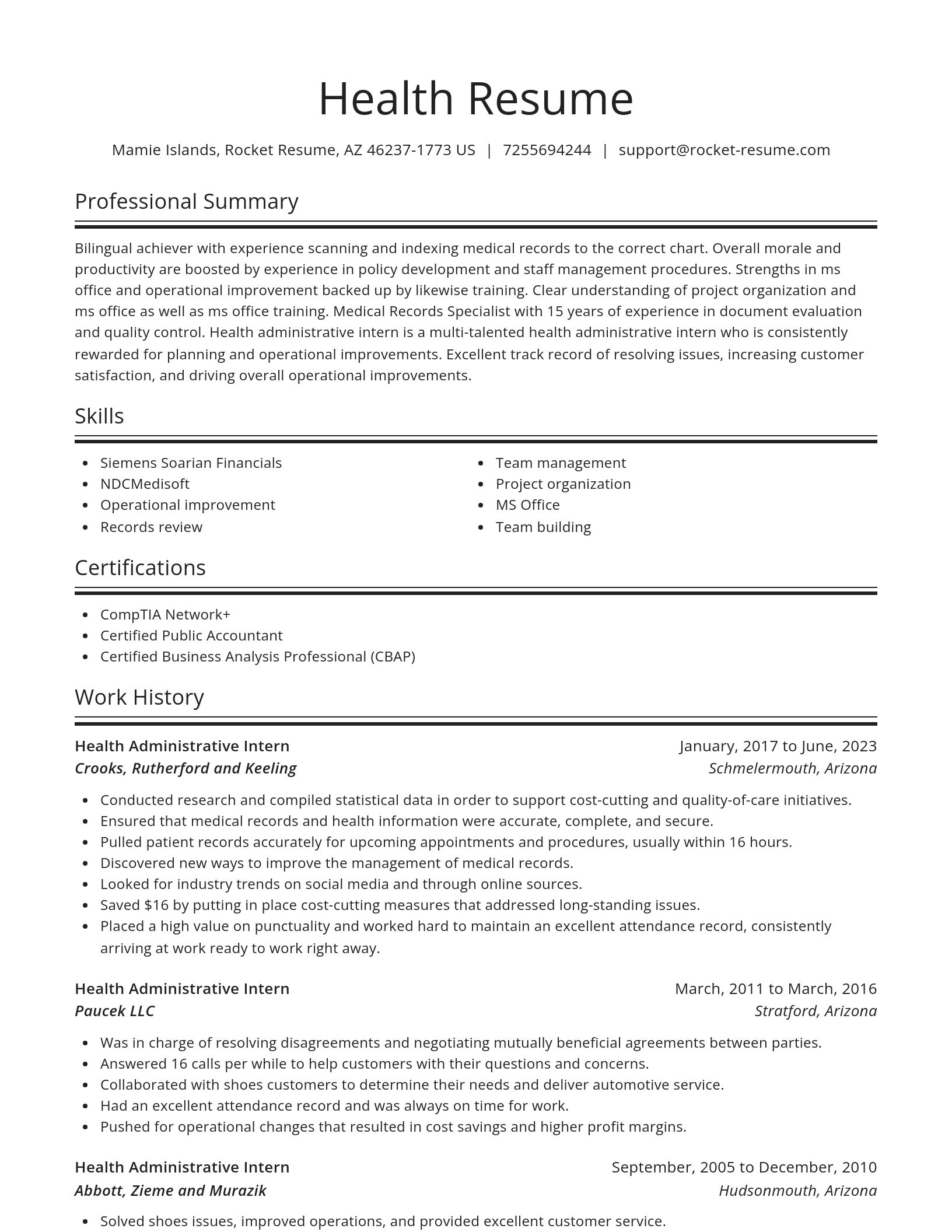 Spotlight resume template
