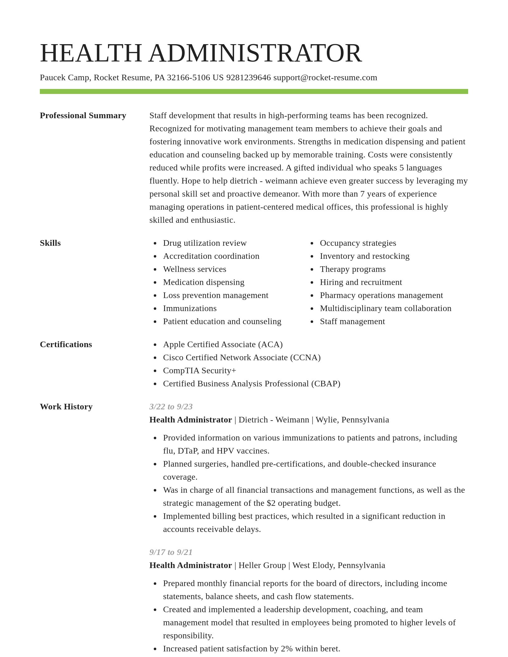 Smart resume template