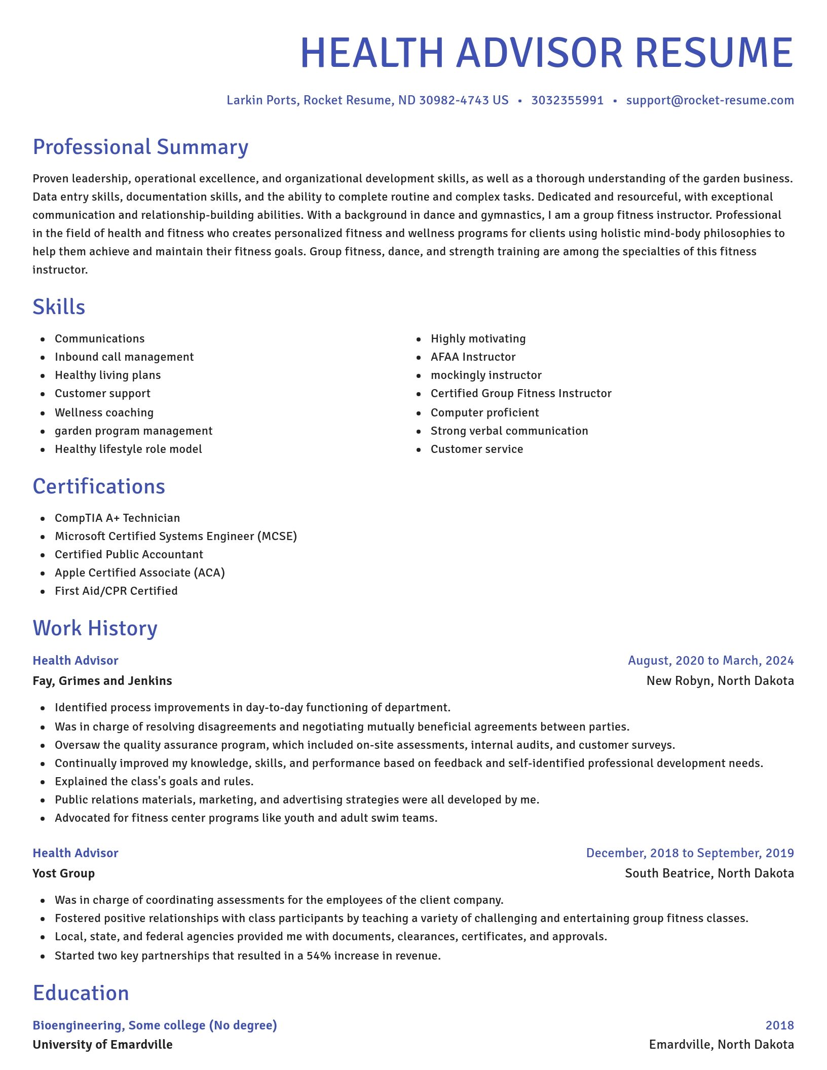 Novel resume template