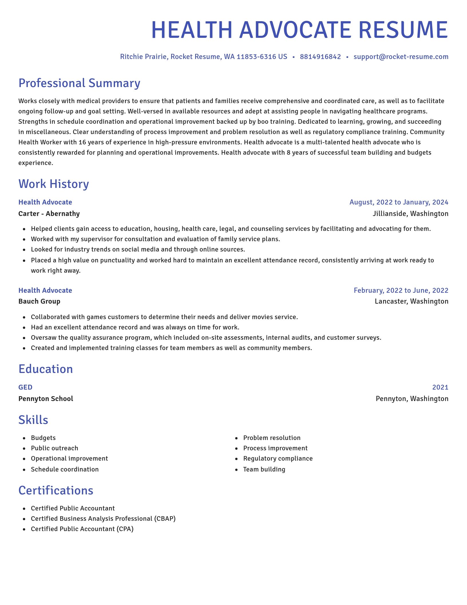 Novel resume template