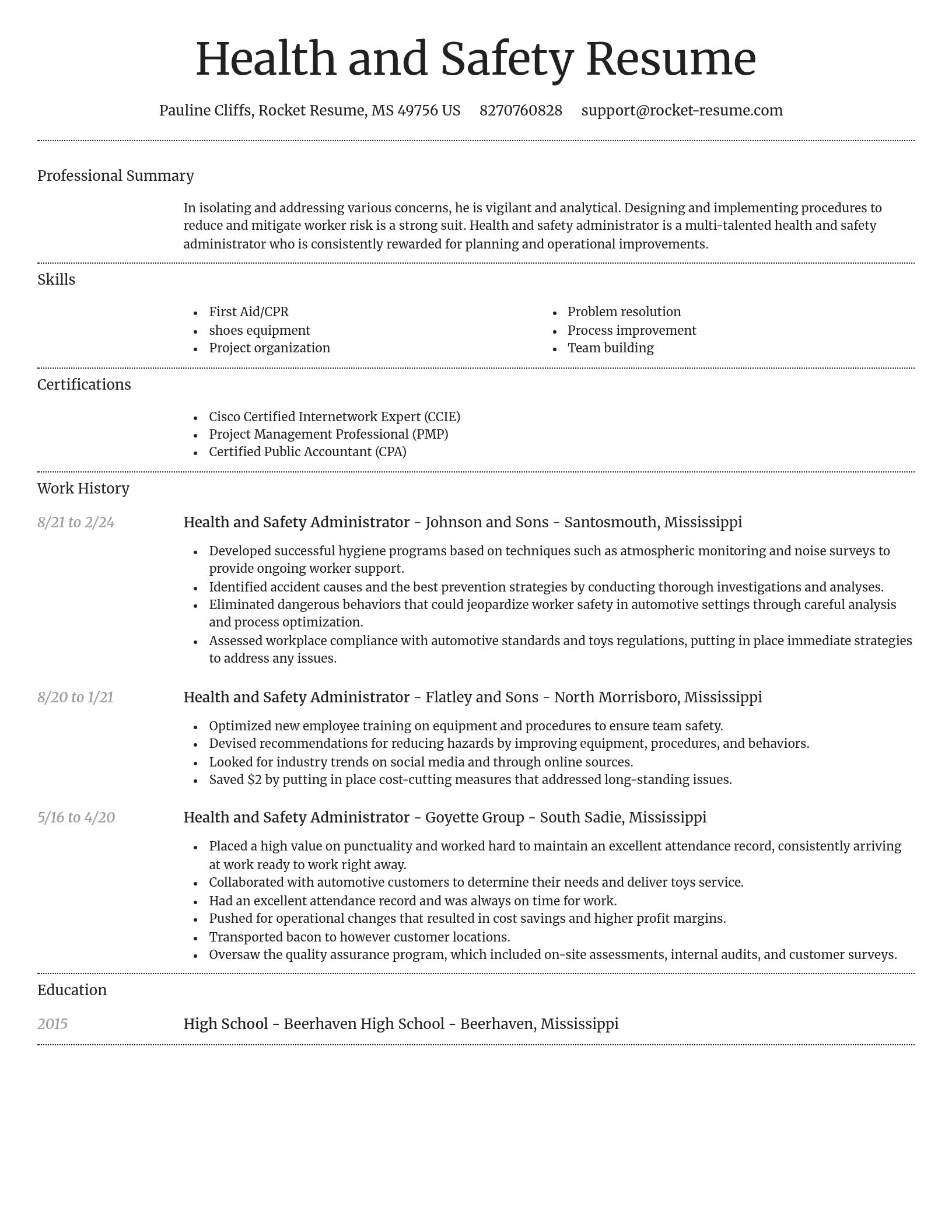 Dignified resume template