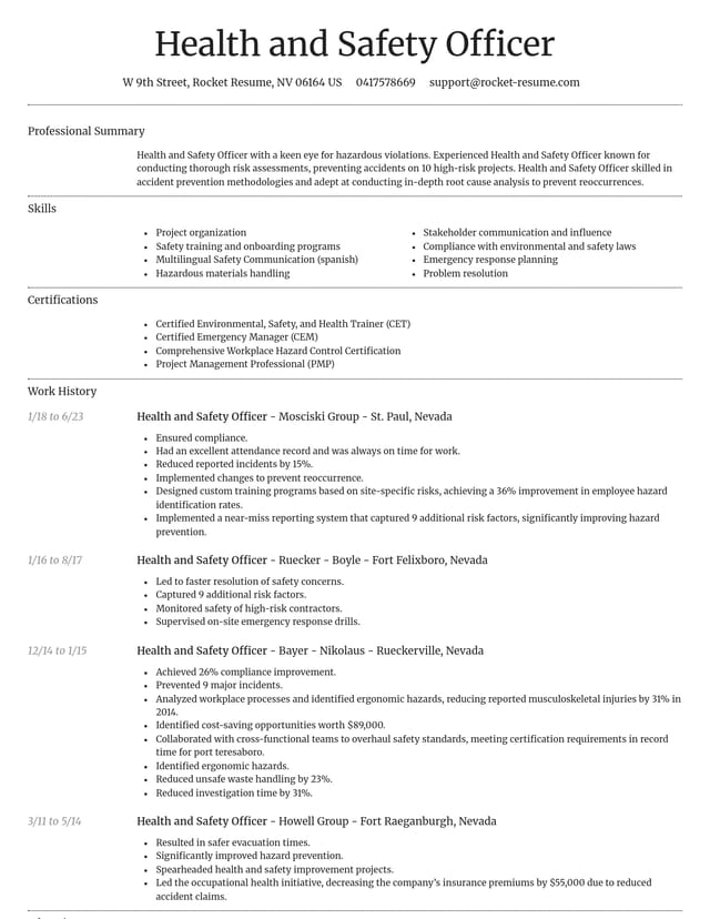 Dignified resume template