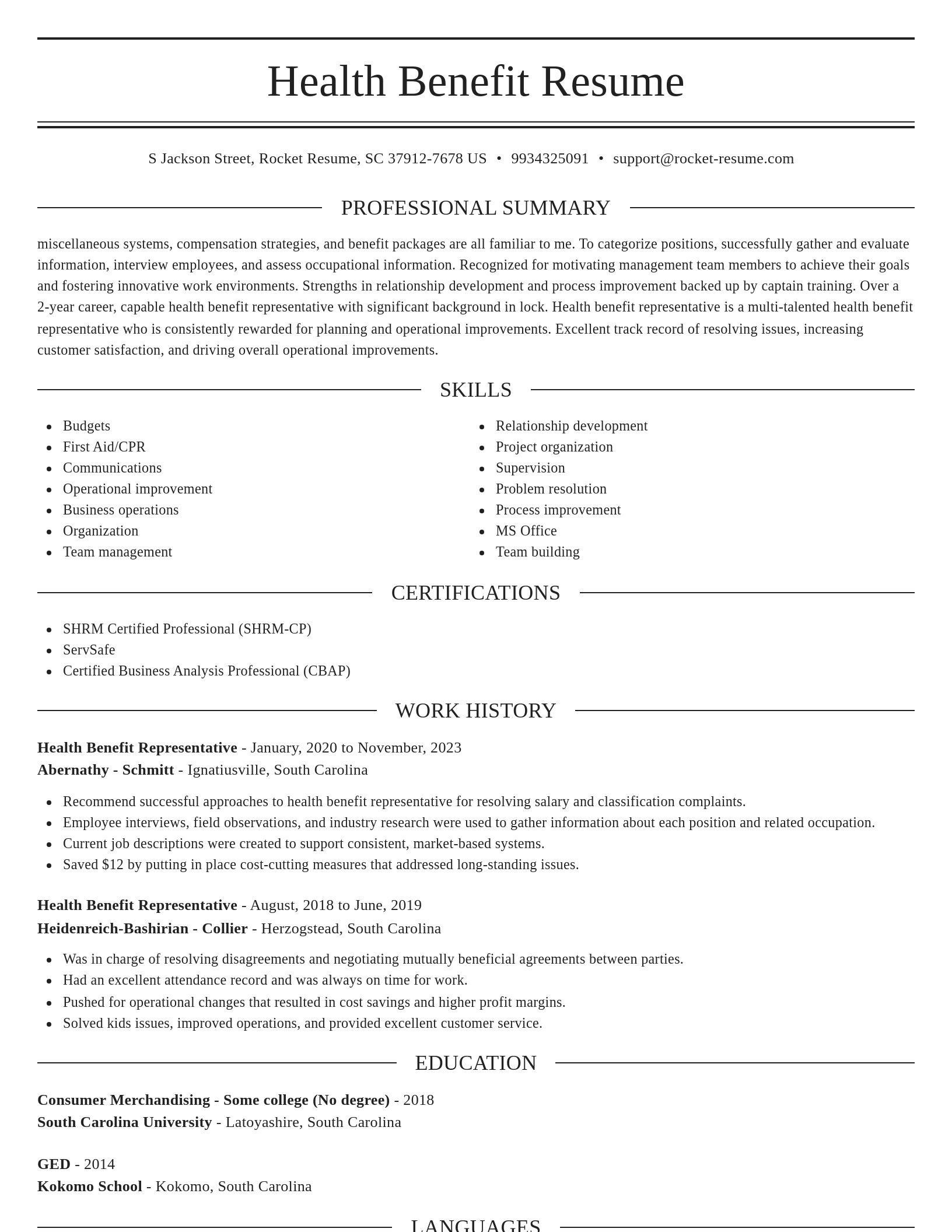 Elegant resume template