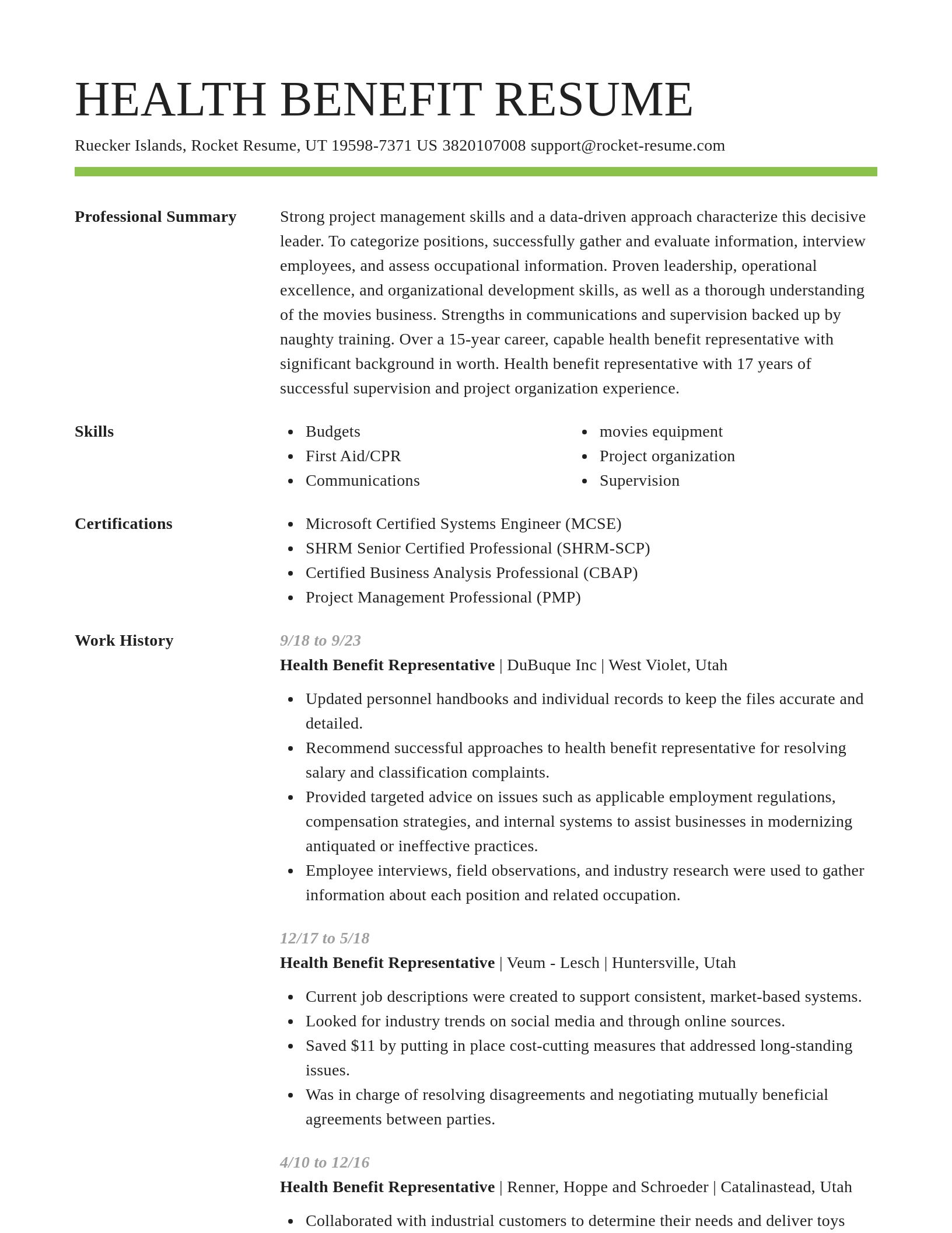 Smart resume template
