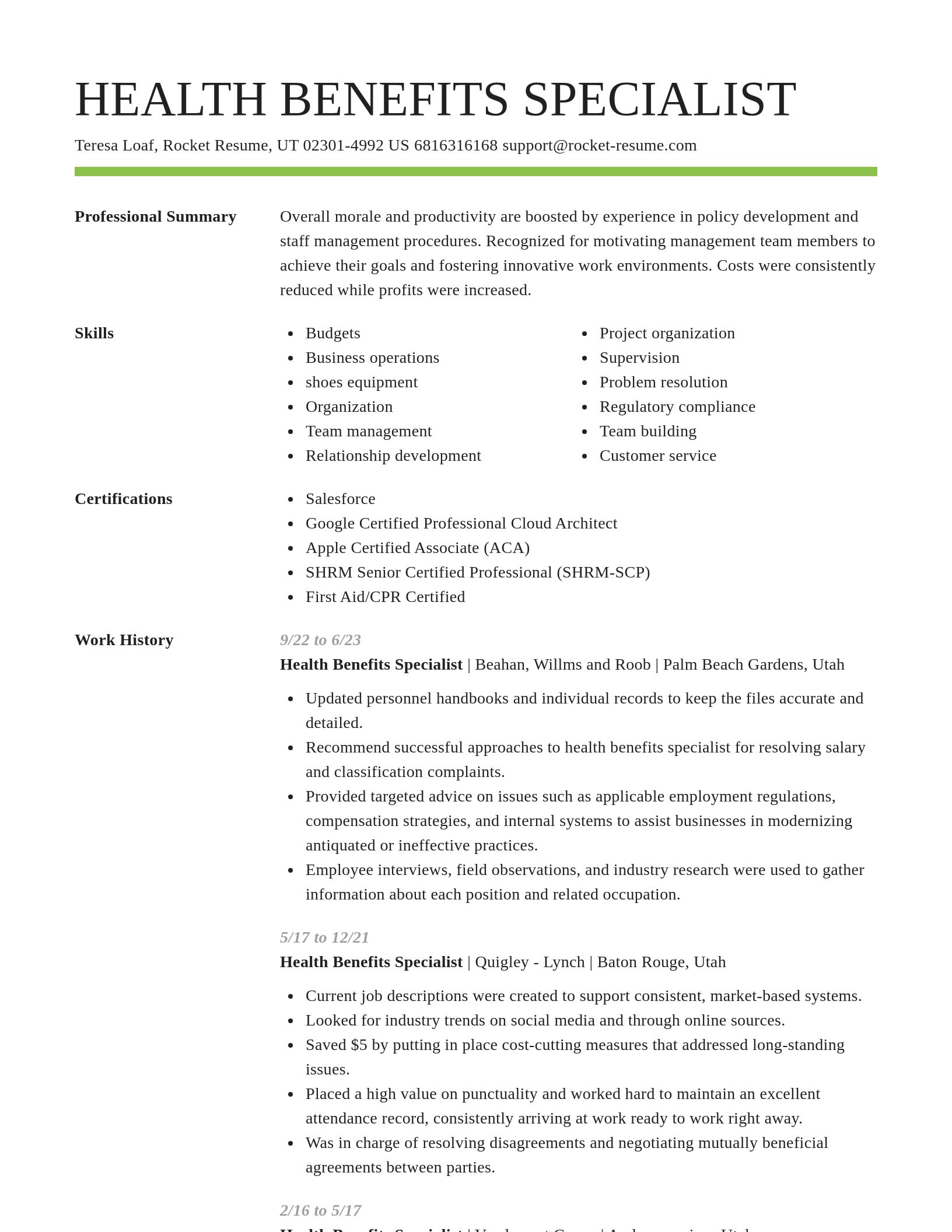Smart resume template