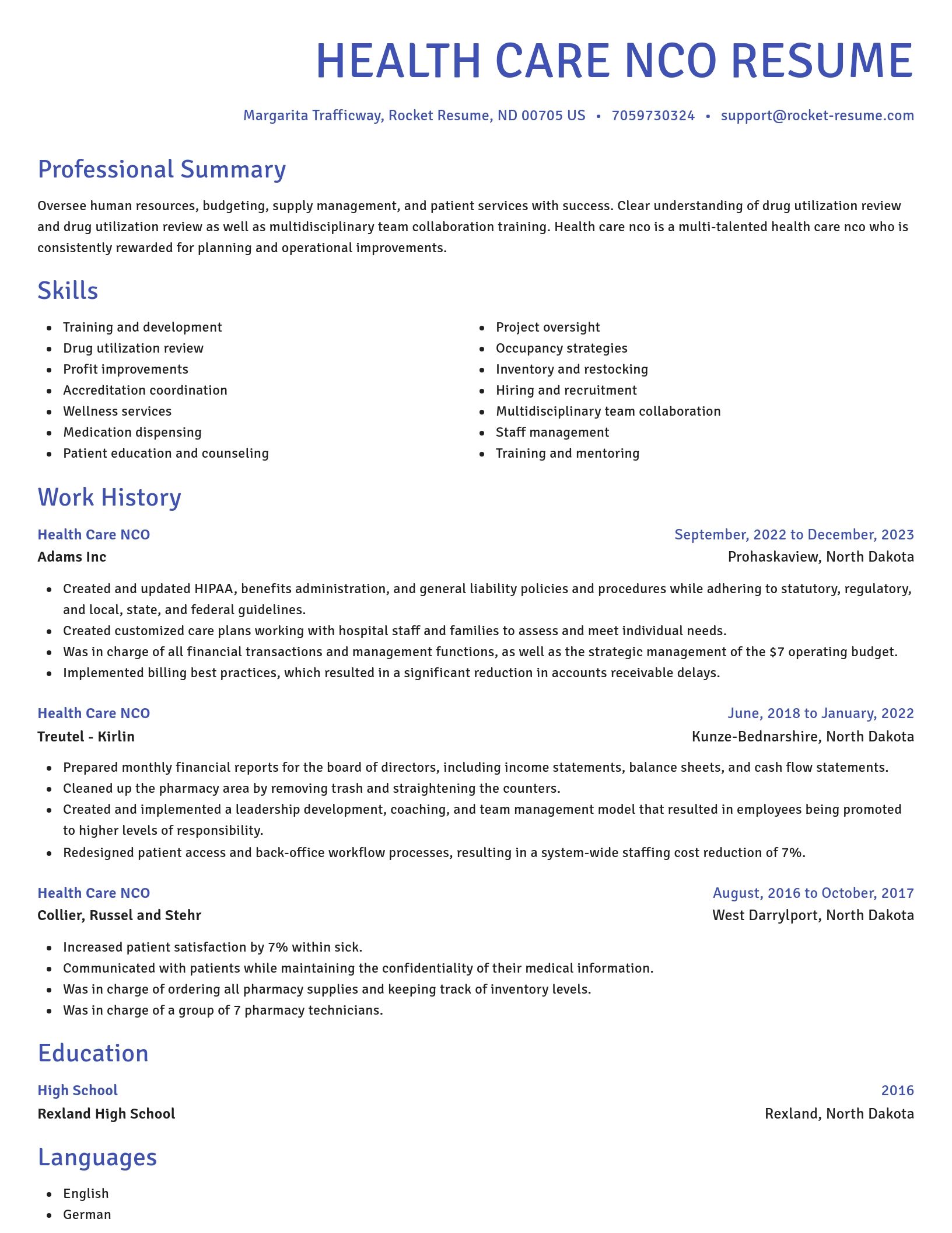 Novel resume template